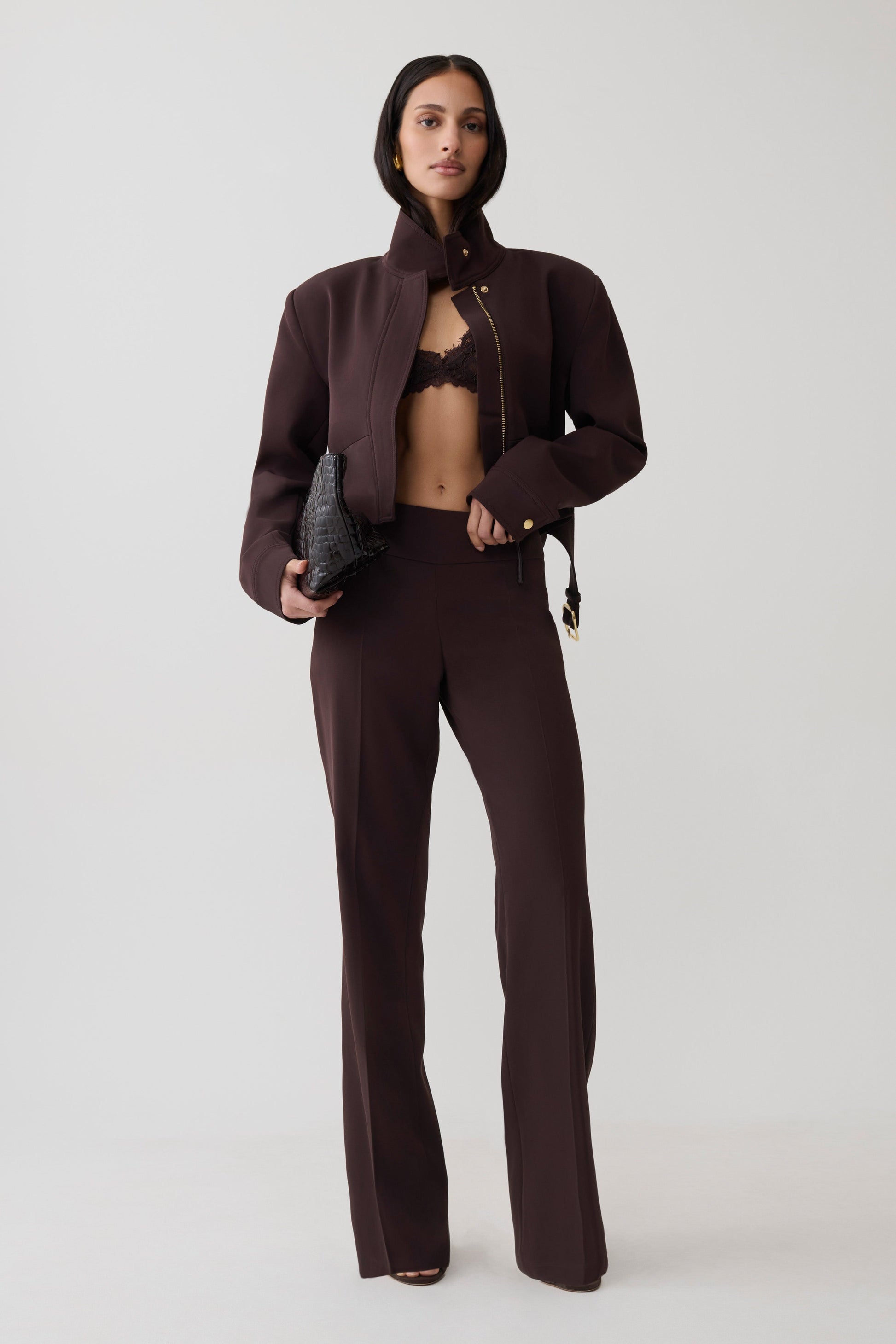 Brooke Structured Suiting Jacket - Burgundy #3