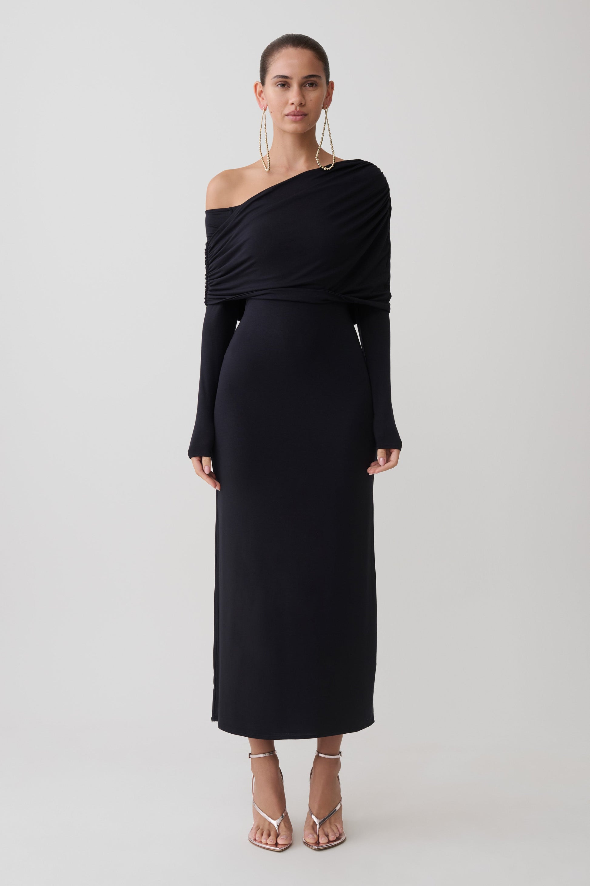 one shoulder midi dress formal Marcella Women's Manhattan One Shoulder Midi Dress