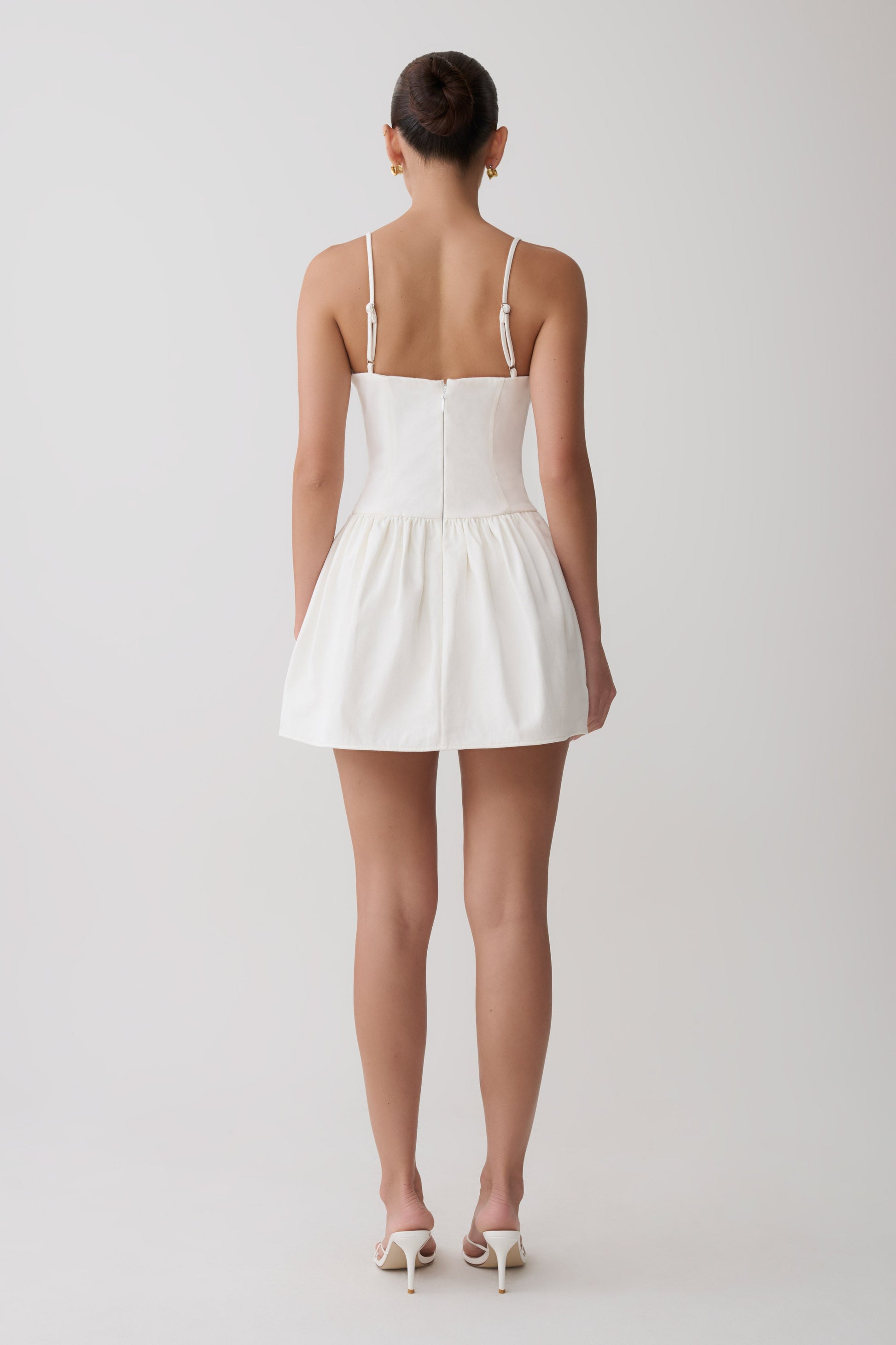 Emary Applique Denim Bustier - White #2