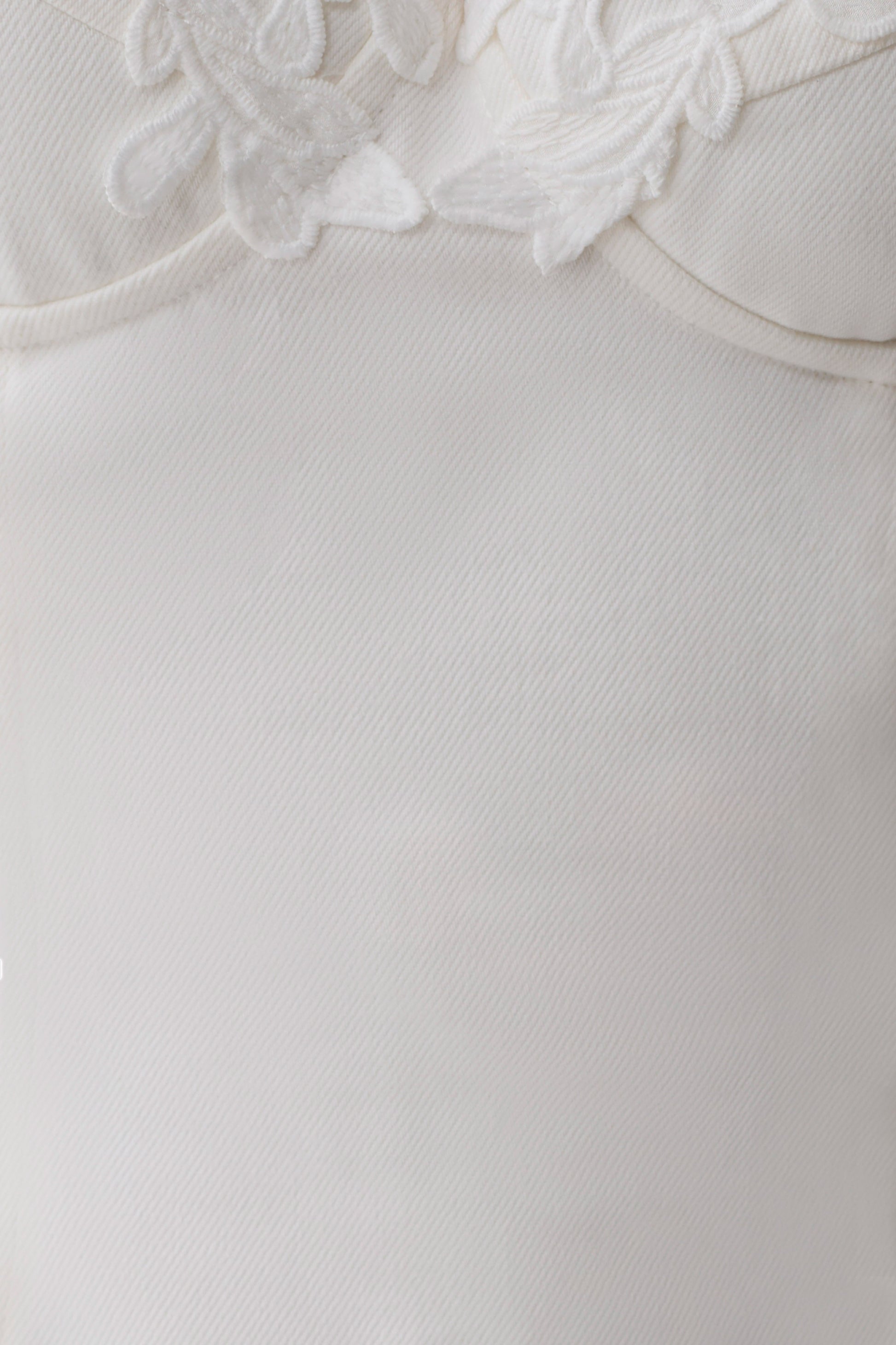 Emary Applique Denim Bustier - White #6
