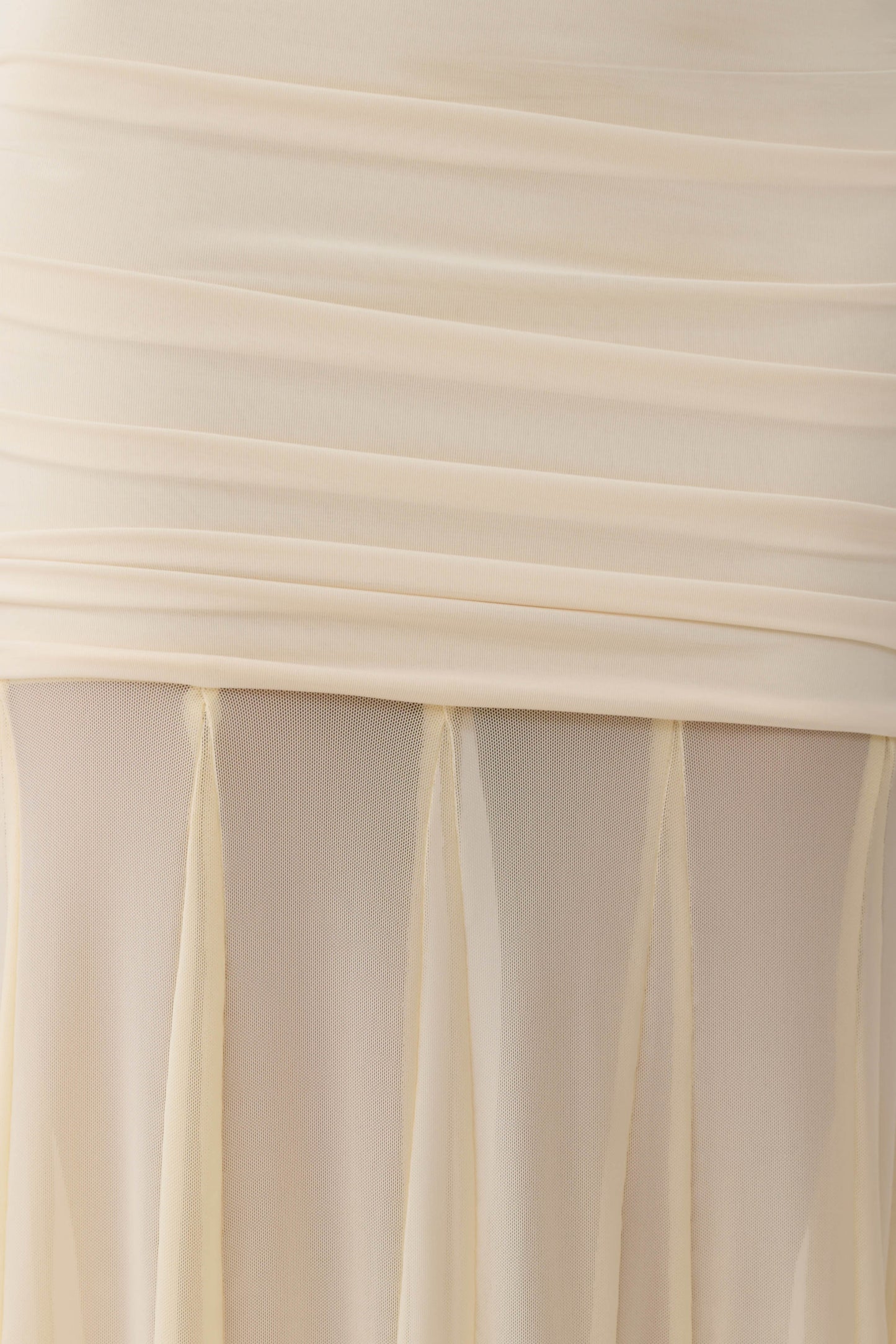 Jorja Draped Halter Slinky Maxi Dress - Ivory