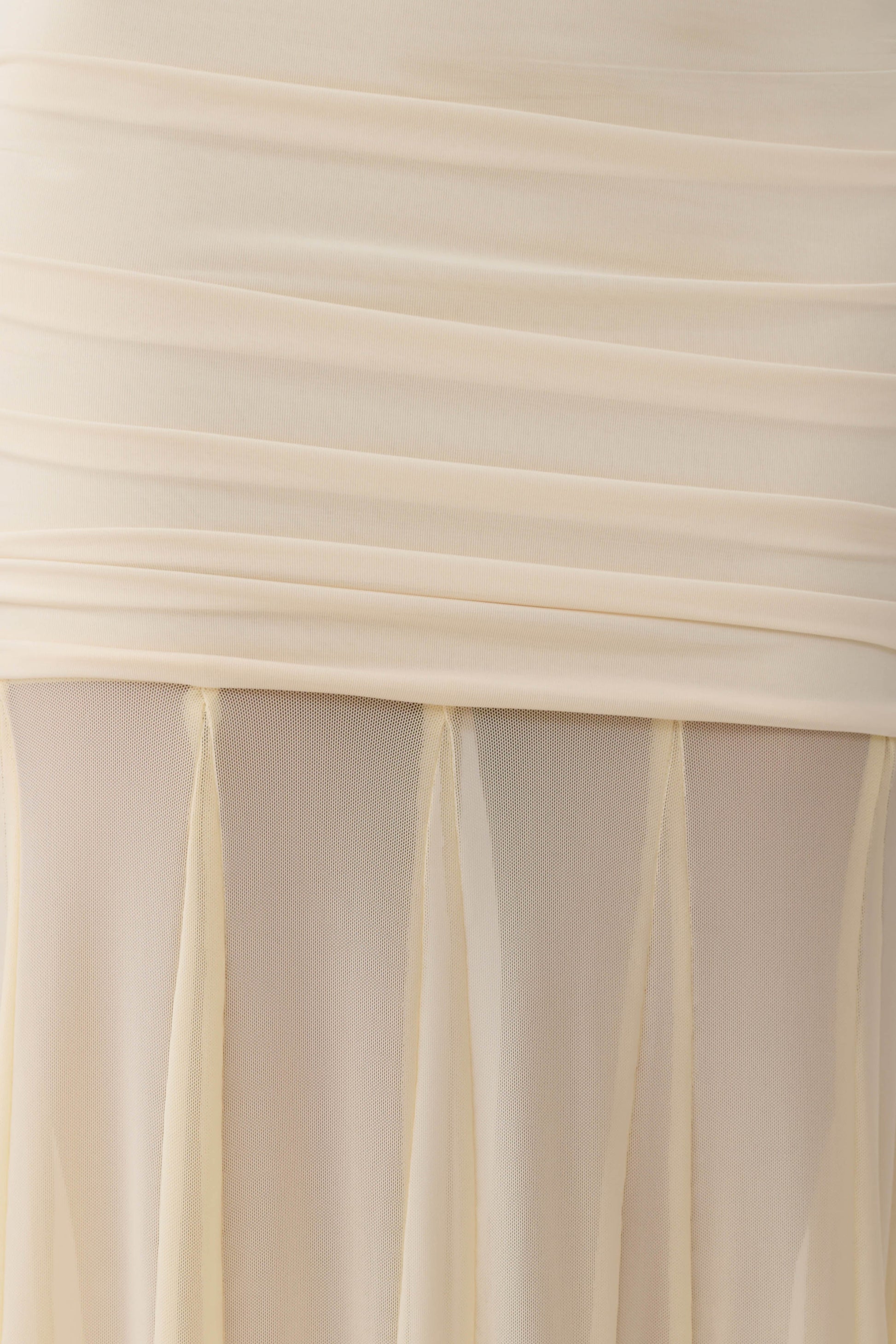 Jorja Draped Halter Slinky Maxi Dress - Ivory #6