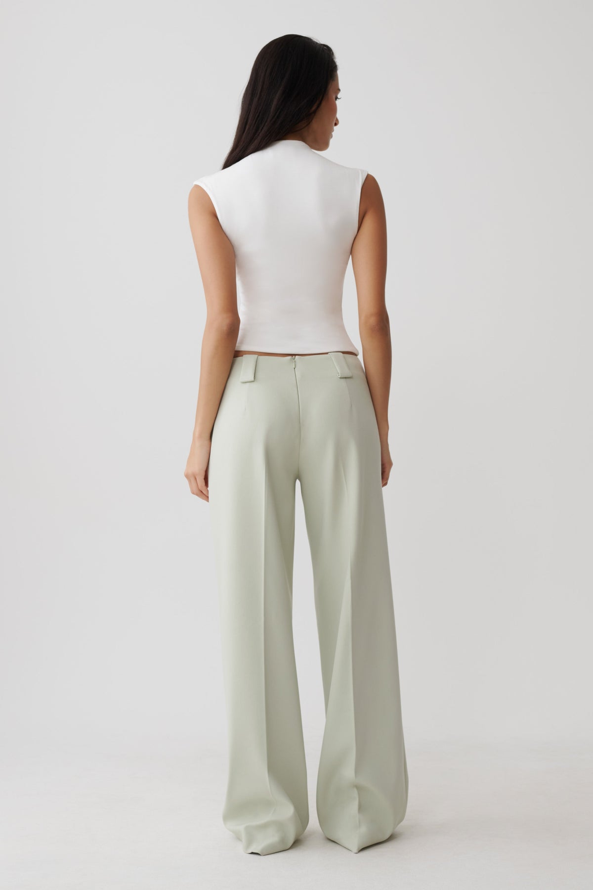 Katherine Suiting Straight Leg Pants - Sage