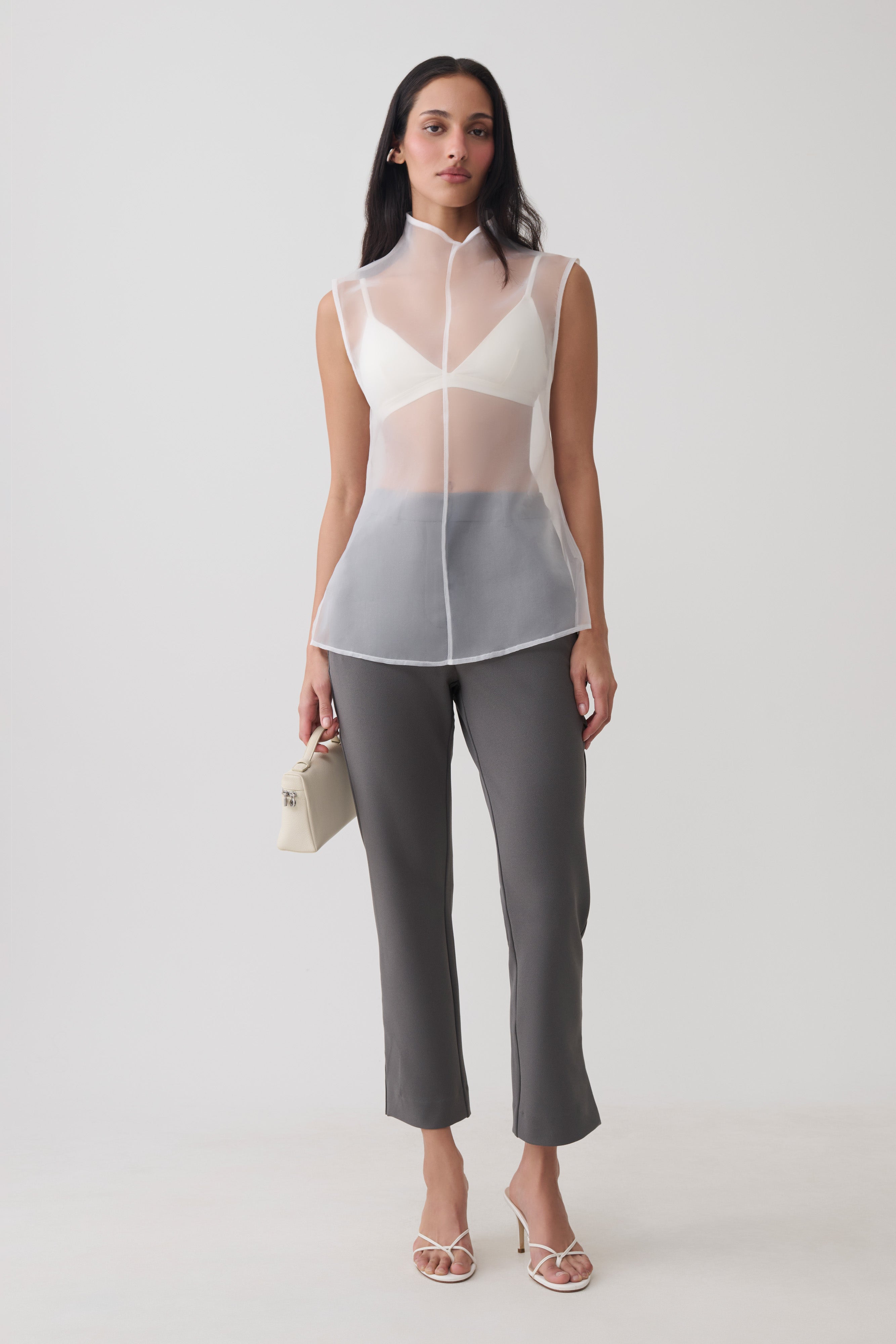 Jaimen Crepe Pants - Charcoal | MESHKI US