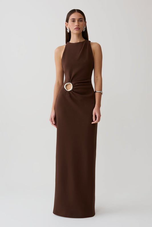 Maylin Hardware Maxi Dress - Dark Chocolate