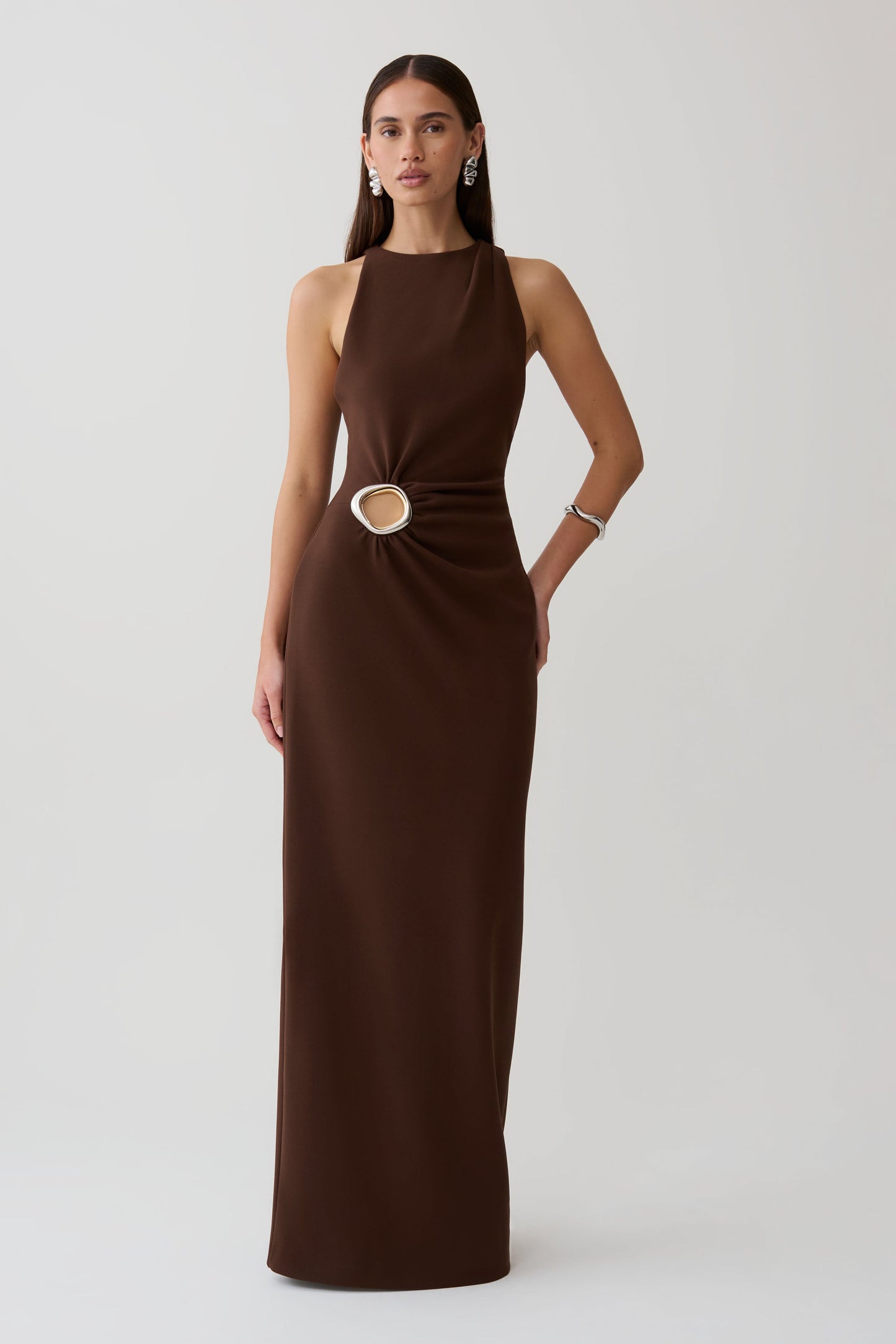Maylin Hardware Maxi Dress - Dark Chocolate