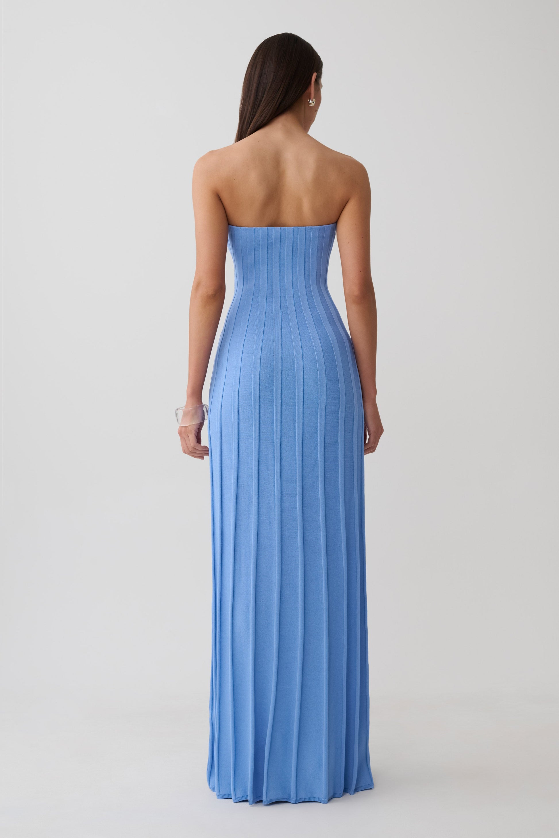 Pia Ribbed Strapless Maxi Dress - Periwinkle #2