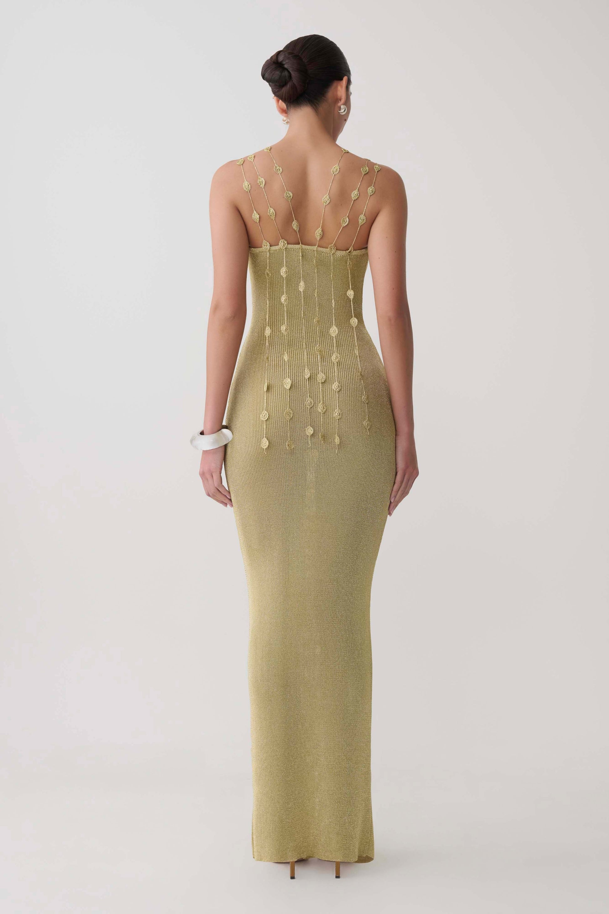 gold lurex maxi dress Womens Lipsy Gold Premium Flower Trim Sequin Square Neck Maxi Dress US 12
