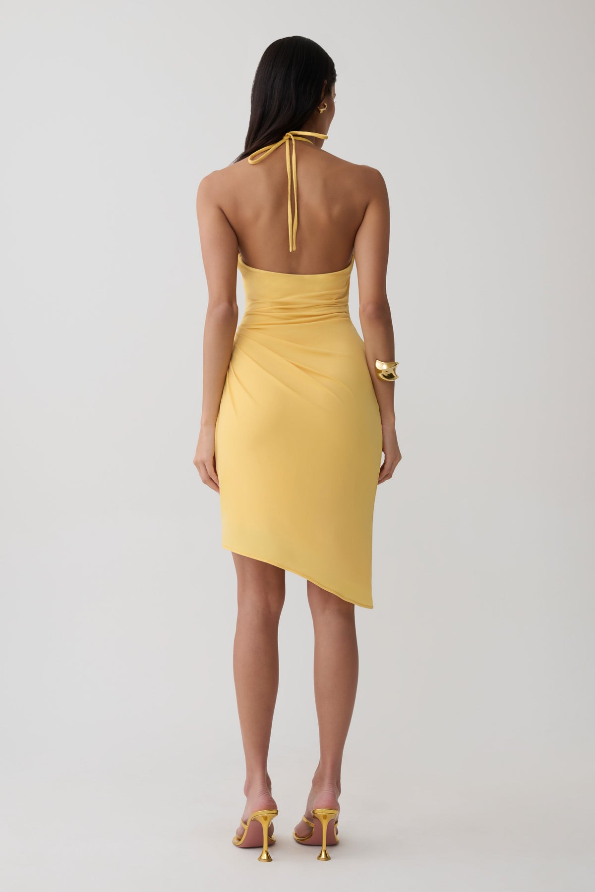 Yuna Draped Hardware Midi Dress - Mango #2