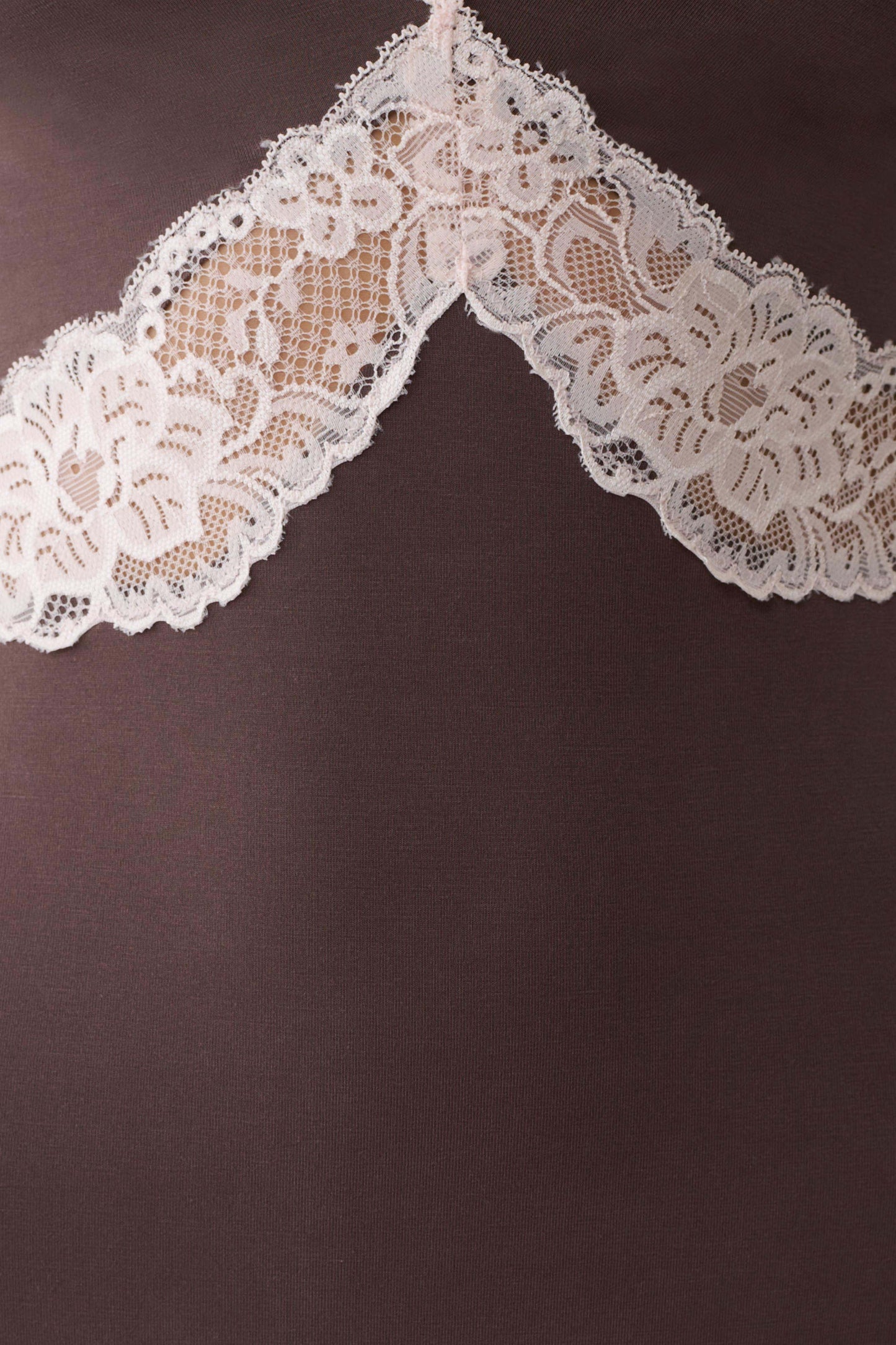 Electra Slinky Lace Maxi Dress - Chocolate/Ballet Pink