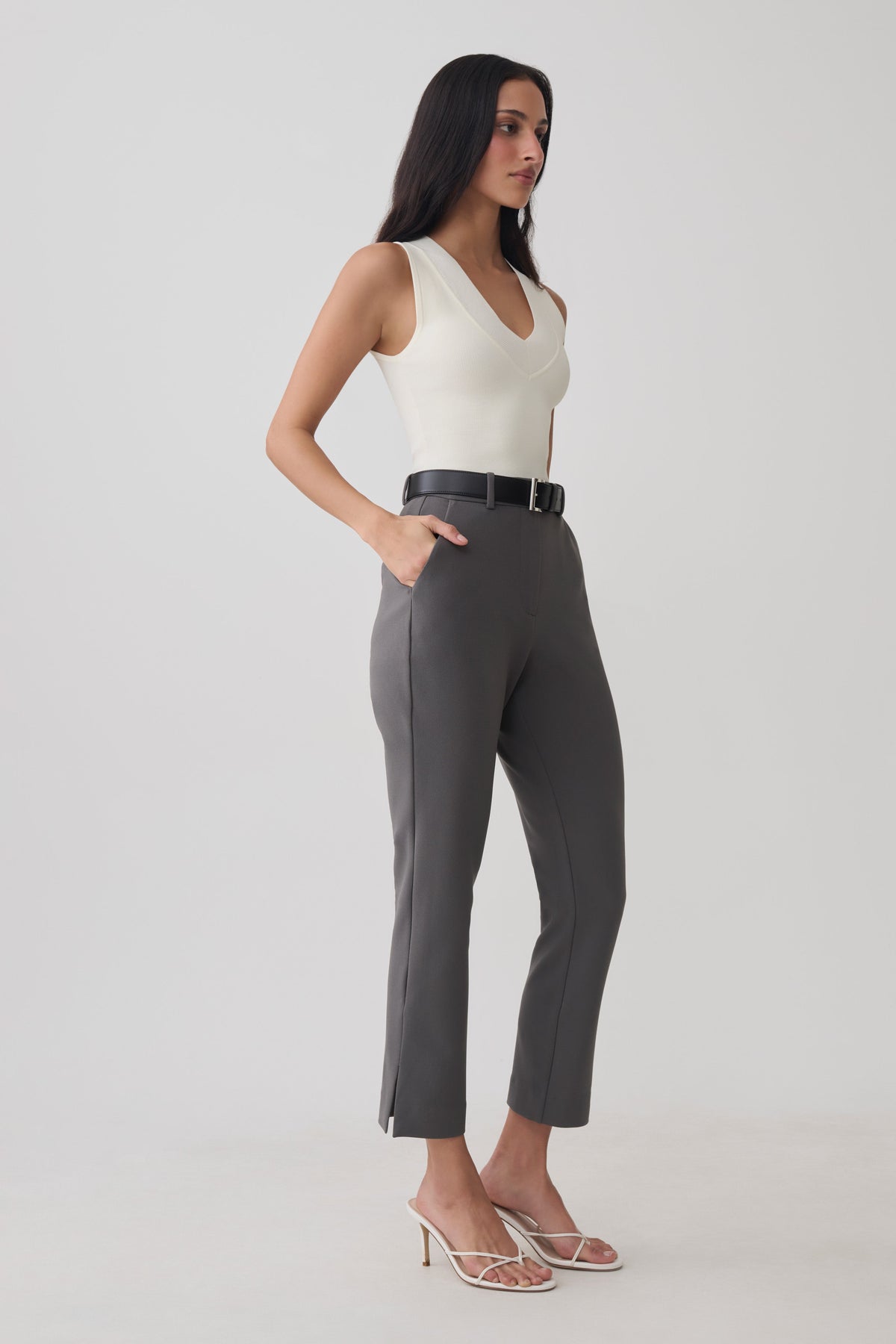 Jaimen Crepe Pants - Charcoal #3