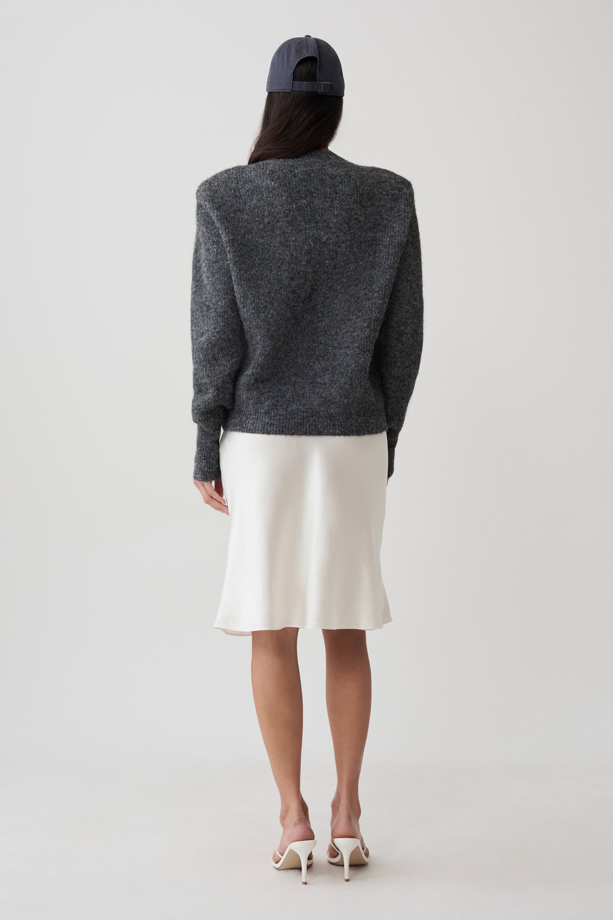 Mariam Shoulder Pad Knit Jumper - Charcoal #2