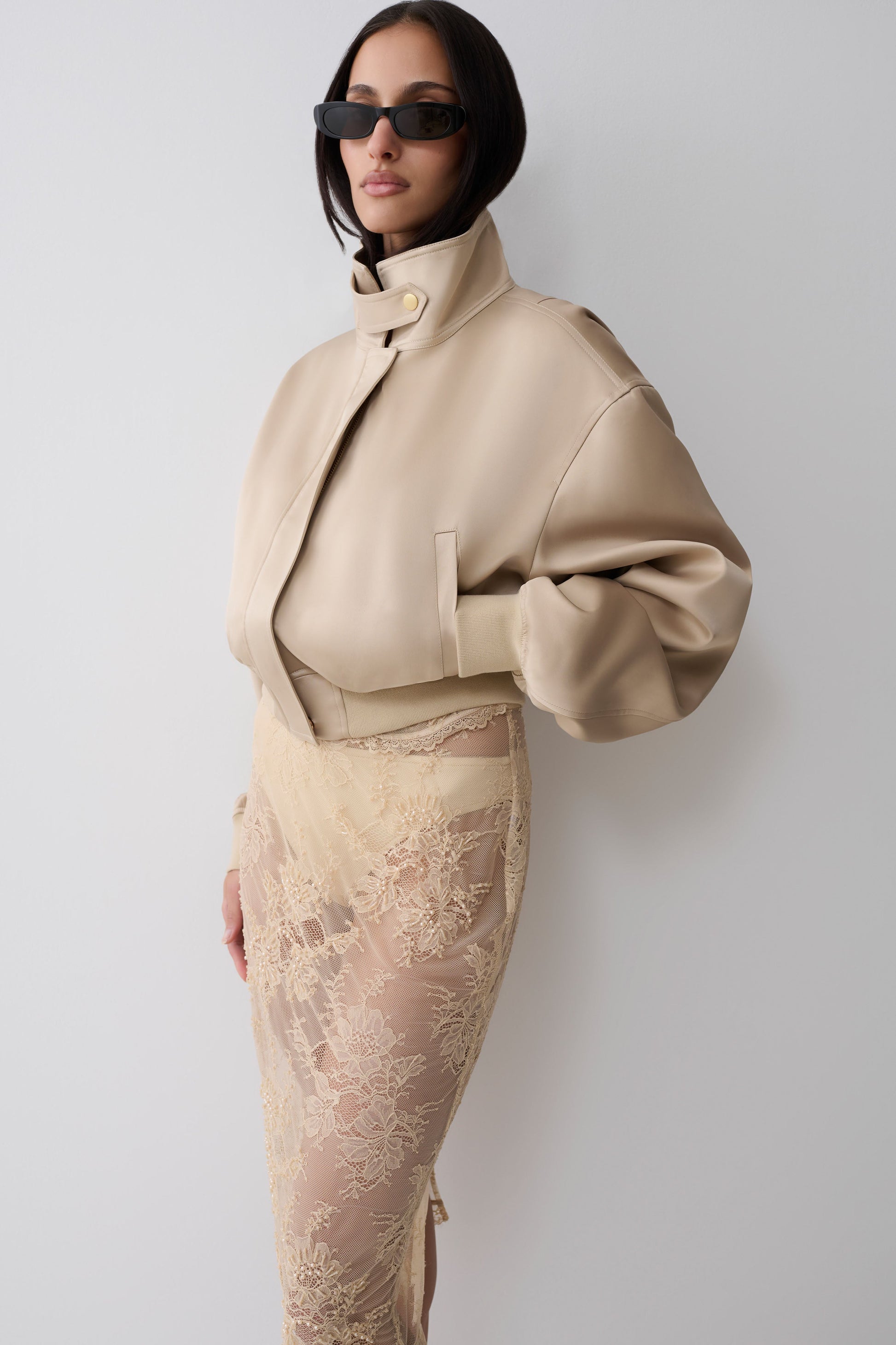 Marcelle Lace Midi Skirt - Blush Rose Gold #11
