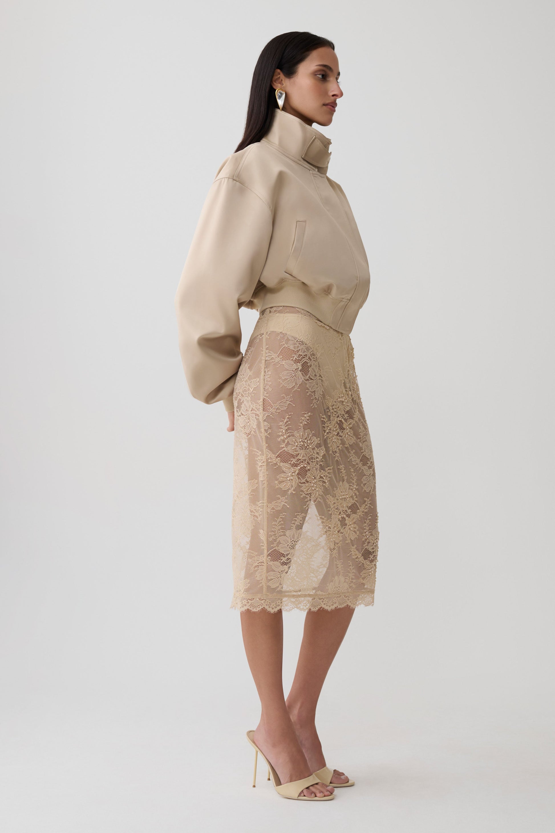 Nicolla Satin Bomber Jacket - Blush Rose Gold #4