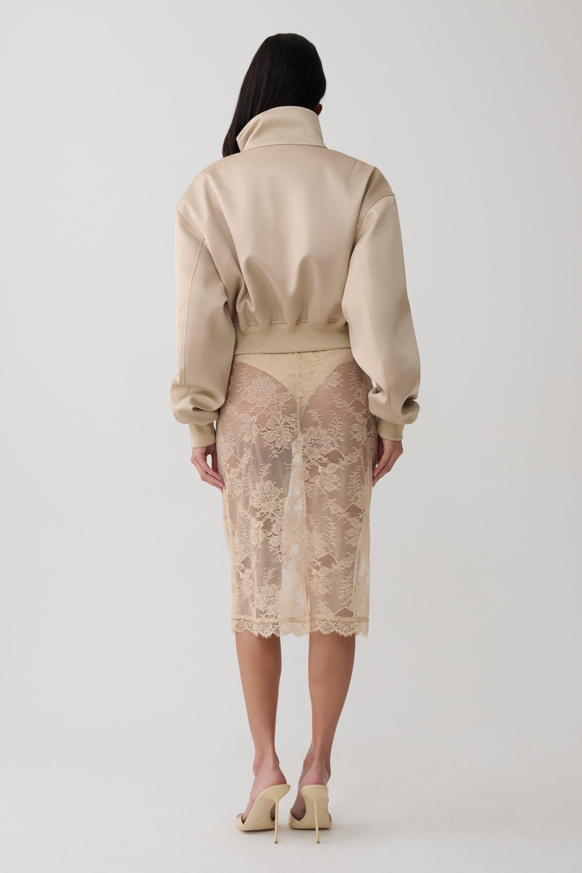 Marcelle Lace Midi Skirt - Blush Rose Gold #6