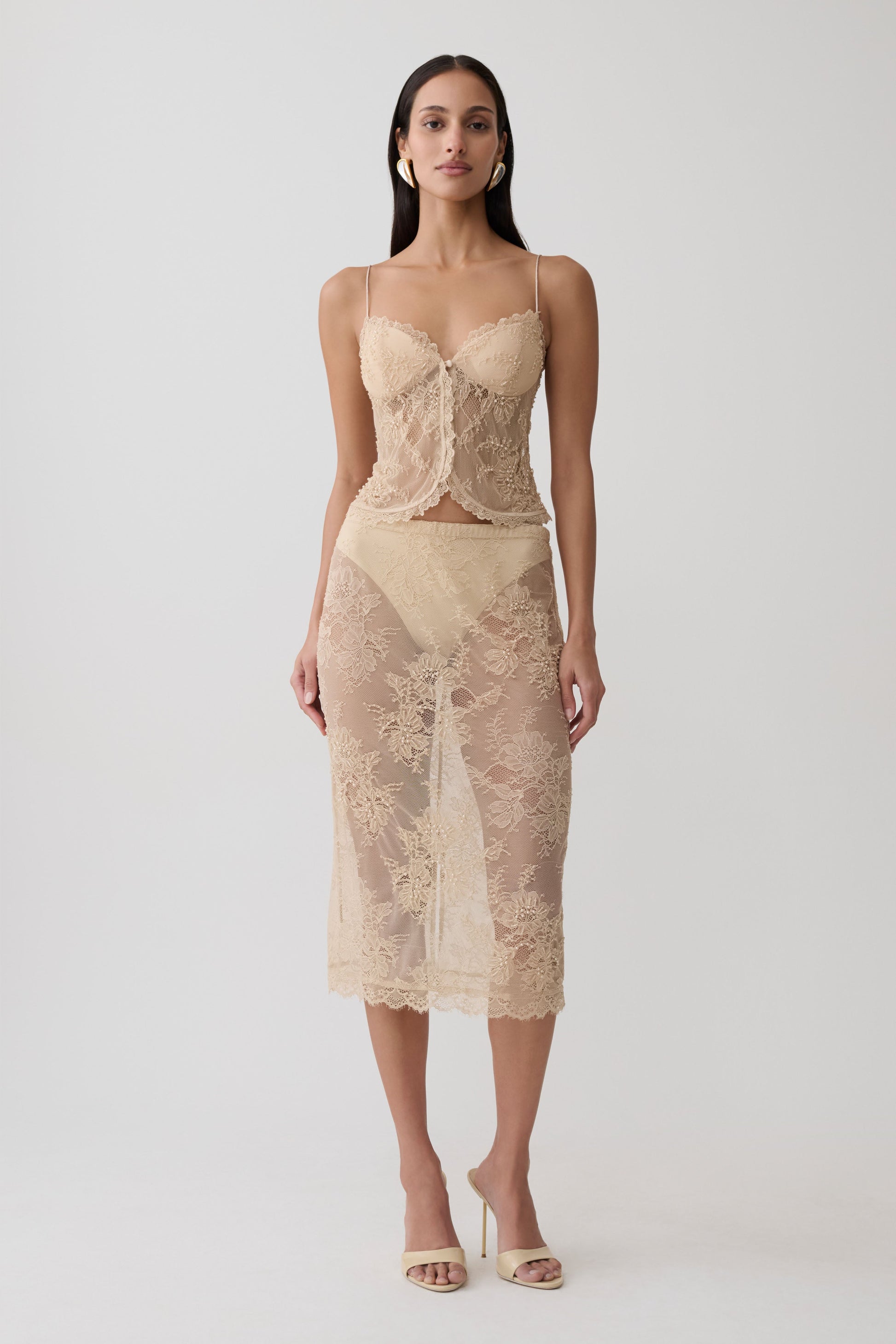 Marcelle Sweetheart Lace Top - Blush Rose Gold #6