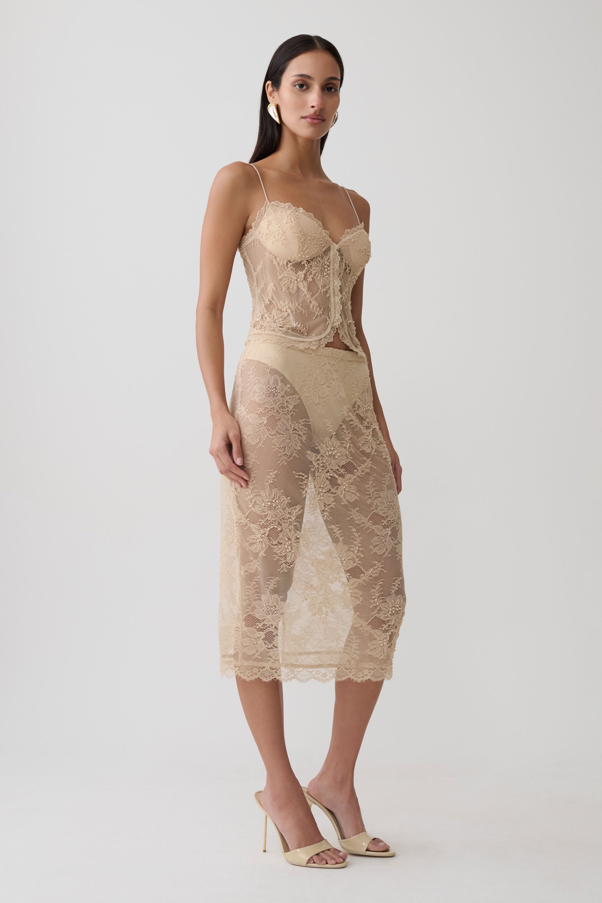 Marcelle Sweetheart Lace Top - Blush Rose Gold #4
