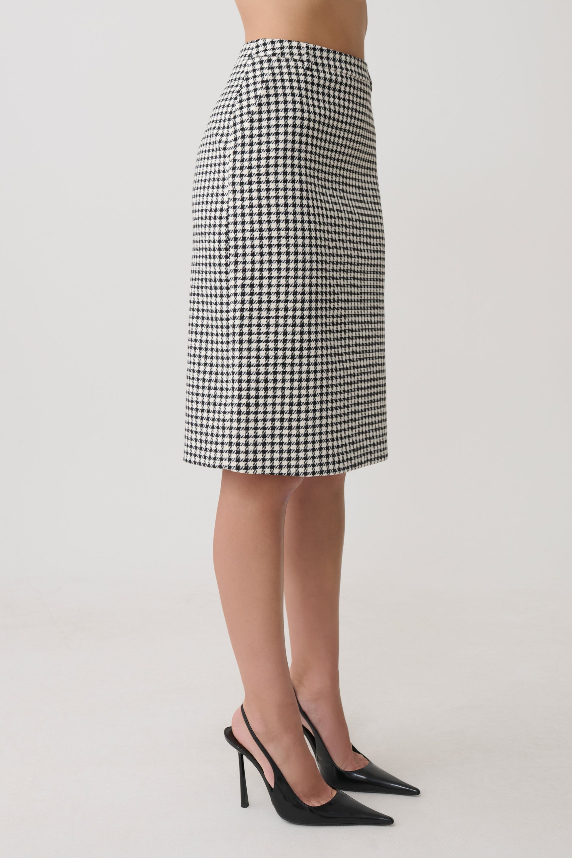 Amelie Tweed Midi Skirt - Houndstooth #9