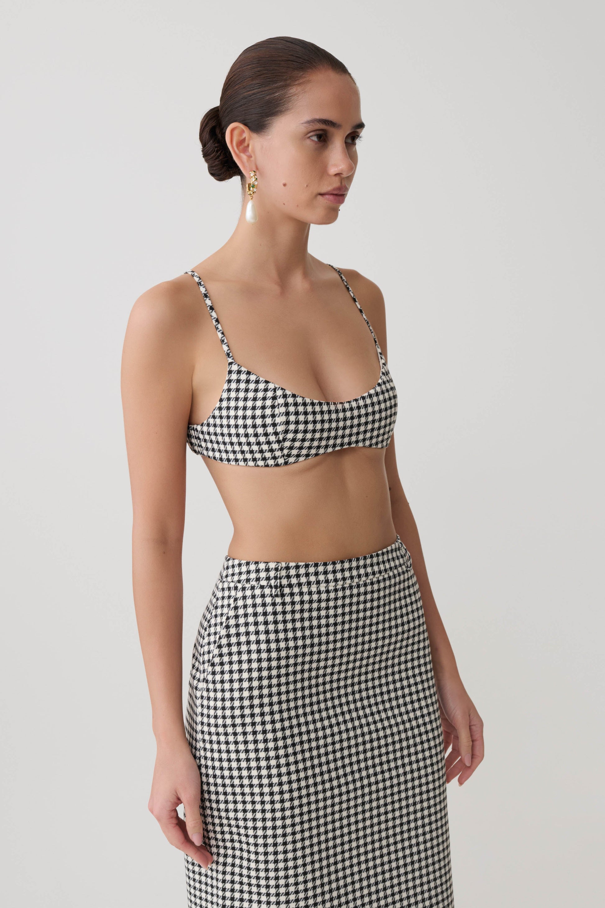 Amelie Tweed Bralette - Houndstooth #3