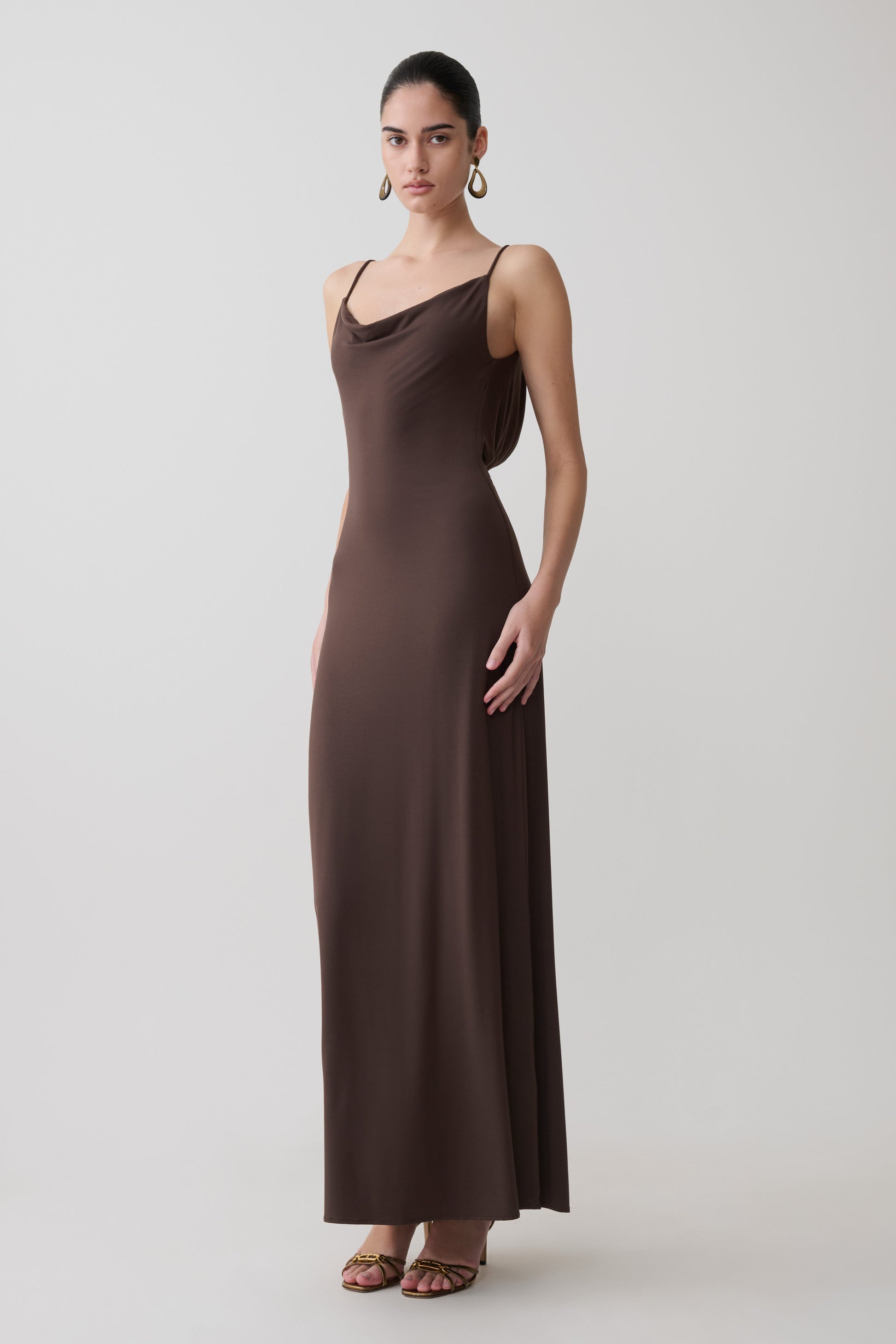 Joni Cowl Maxi Dress / Bitter Chocolate | MESHKI