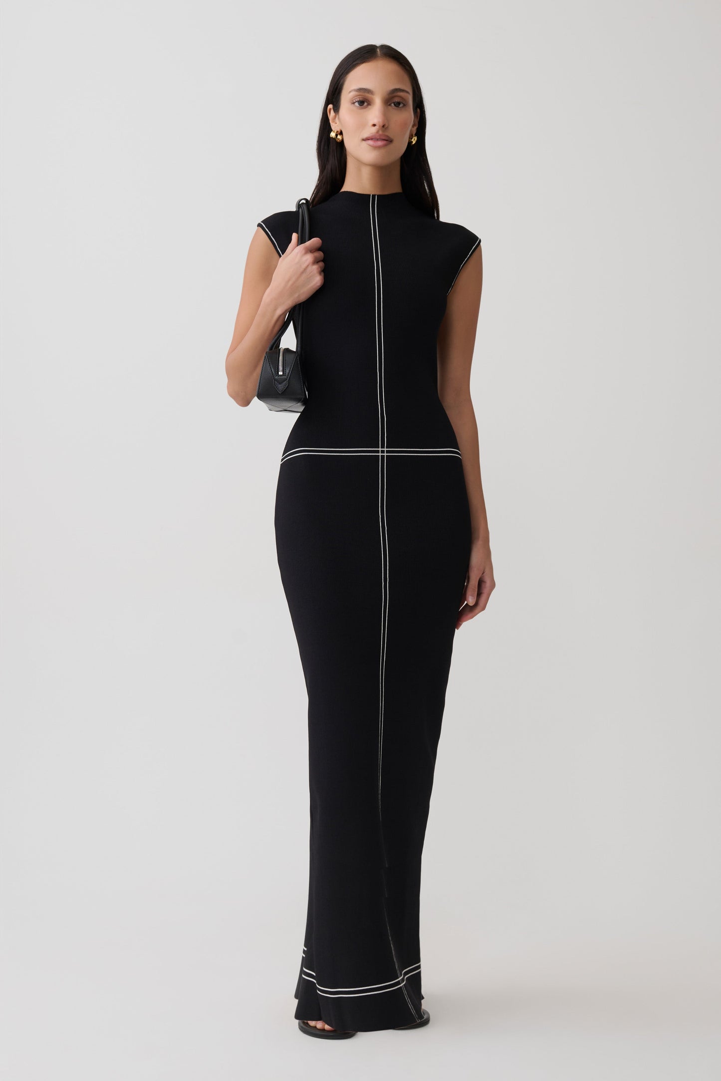 Malone Bandage Knit Midi Dress - Black