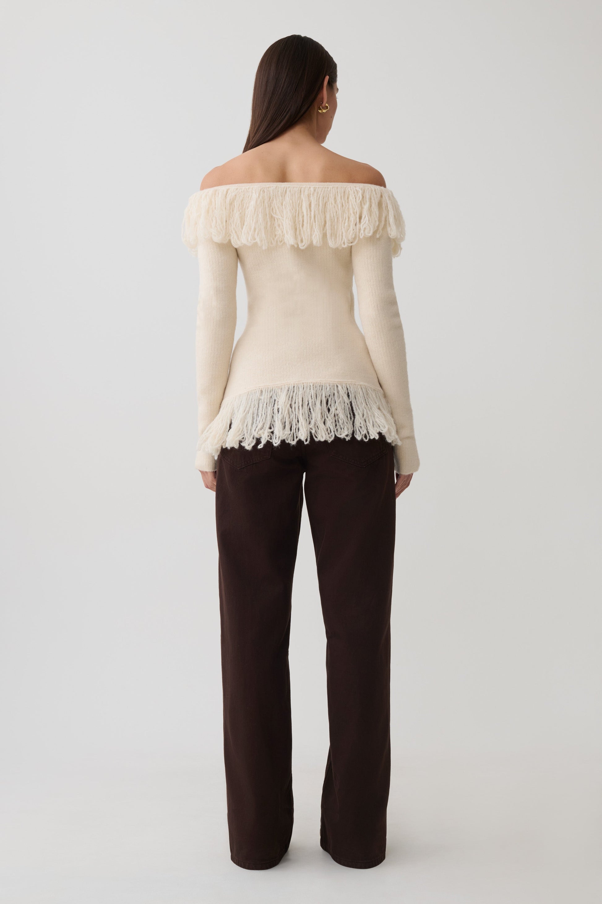 Sammie Fringe Knit Top - Cream #6