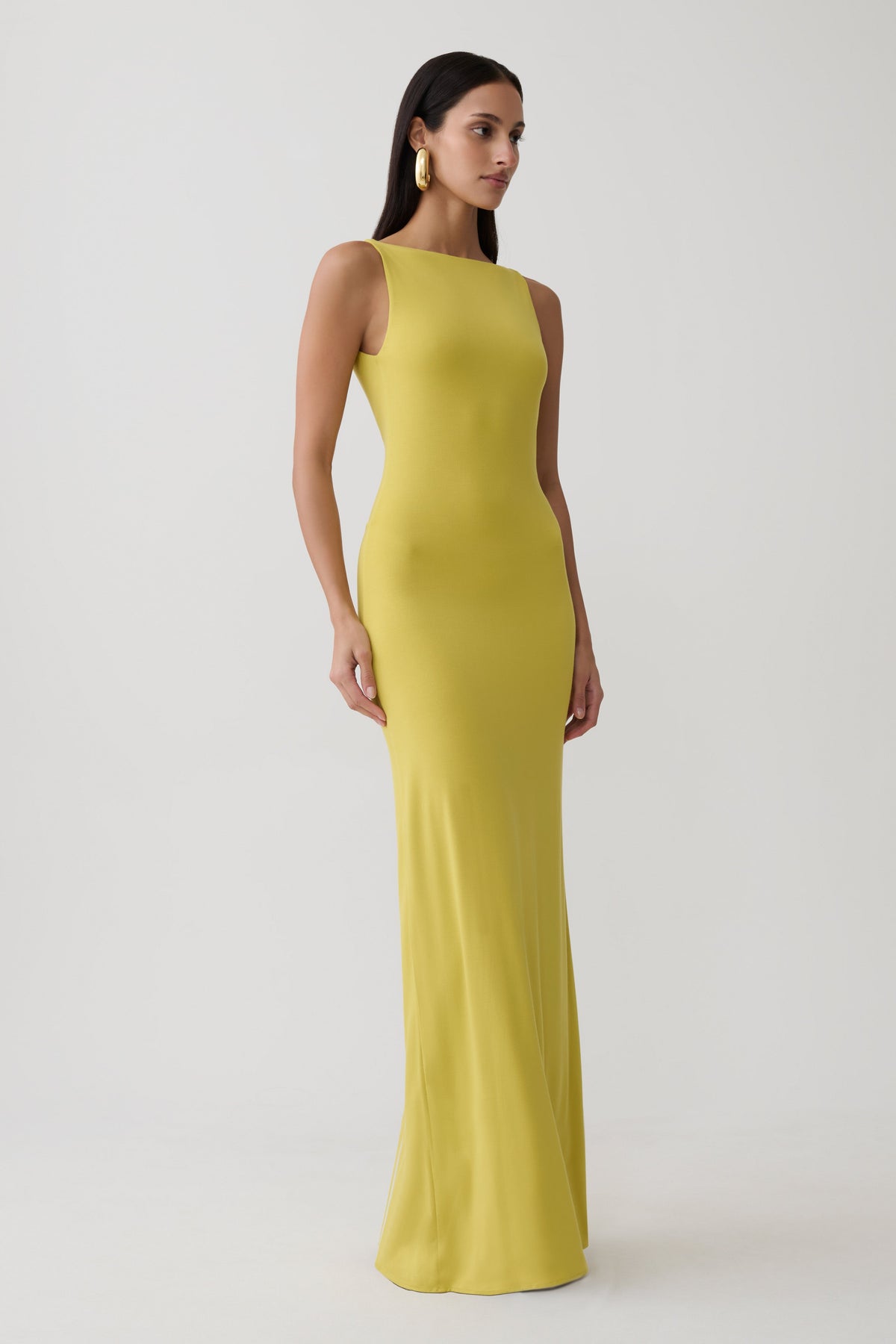 Yura Backless Twist Maxi Dress - Orchard Moss