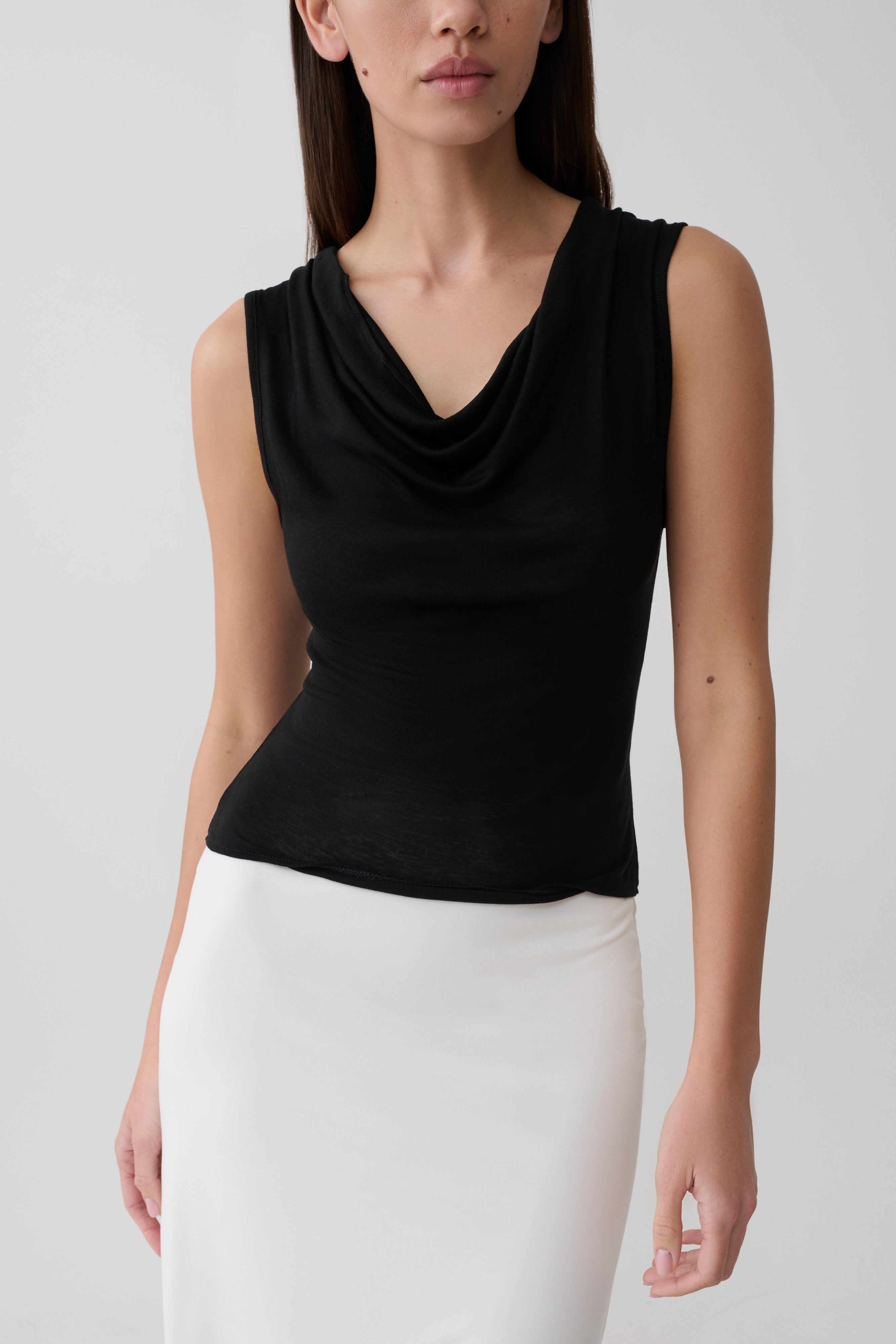 Ciaran Sleeveless Sheer Top - Black | MESHKI US