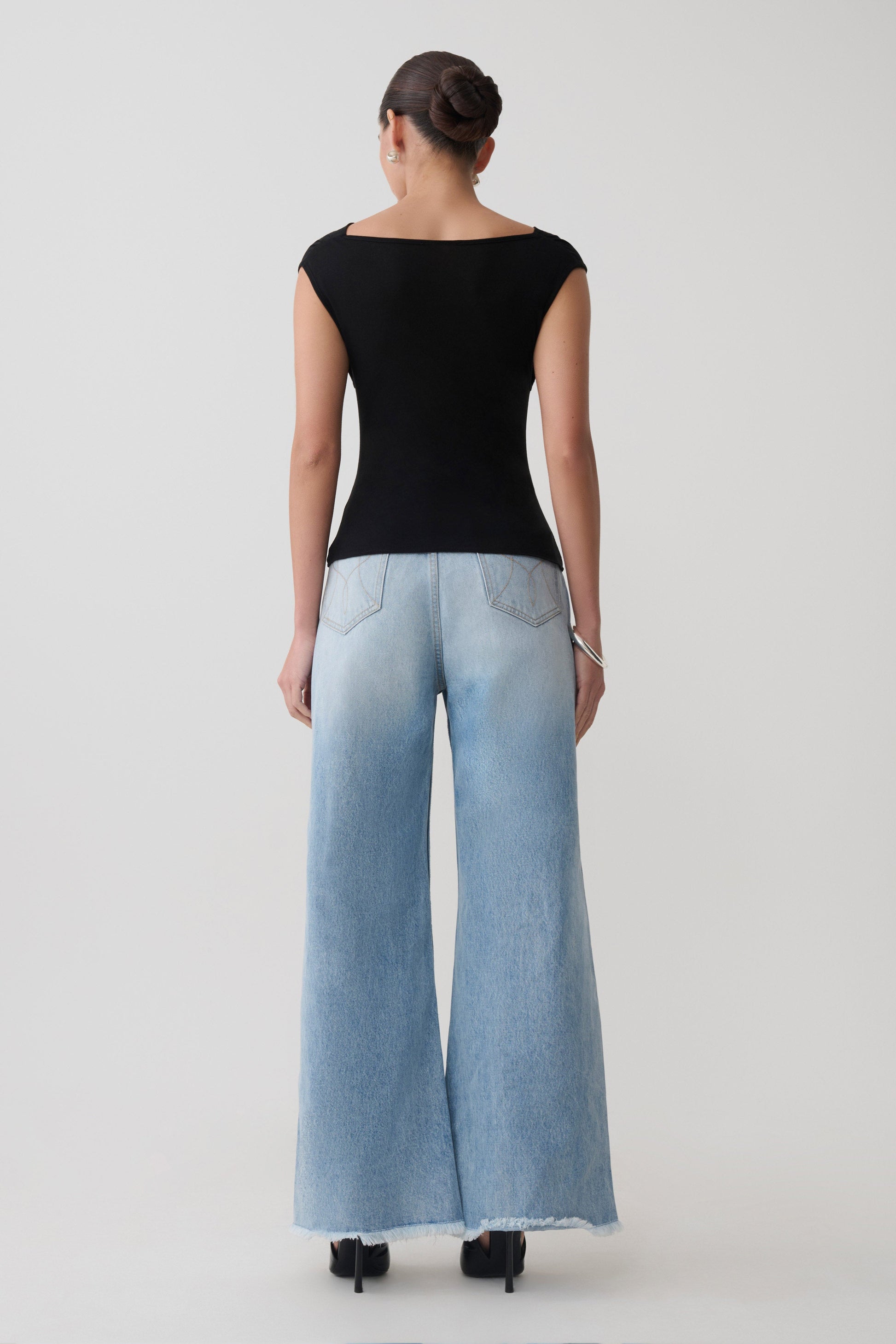 Ciaran Sleeveless Sheer Top - Black #5