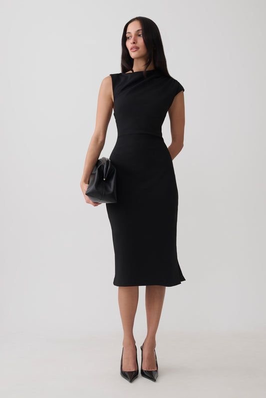 Gloom Midi Dress - Black