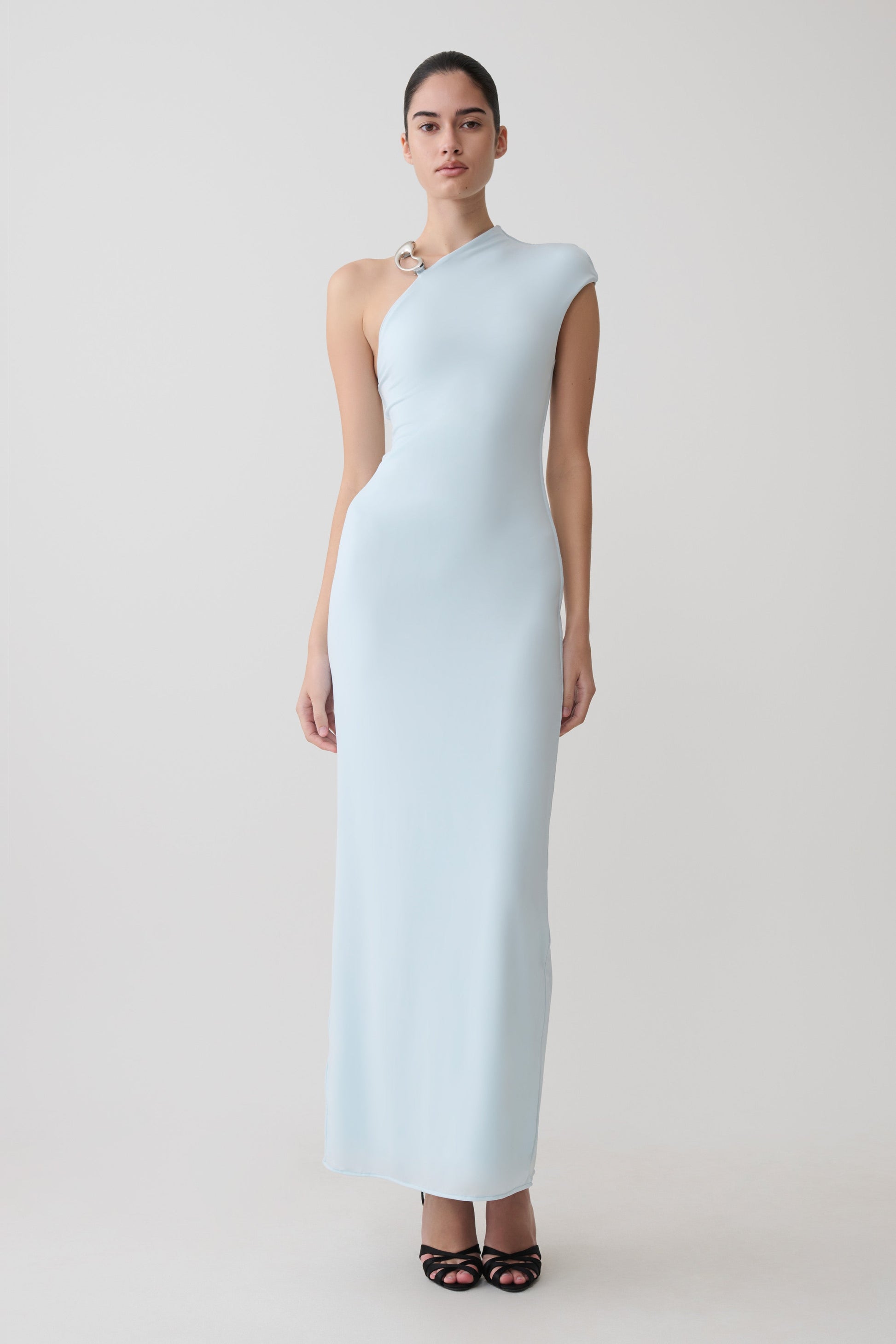 Oden Slinky Maxi Dress With Hardware / Sky Blue | MESHKI