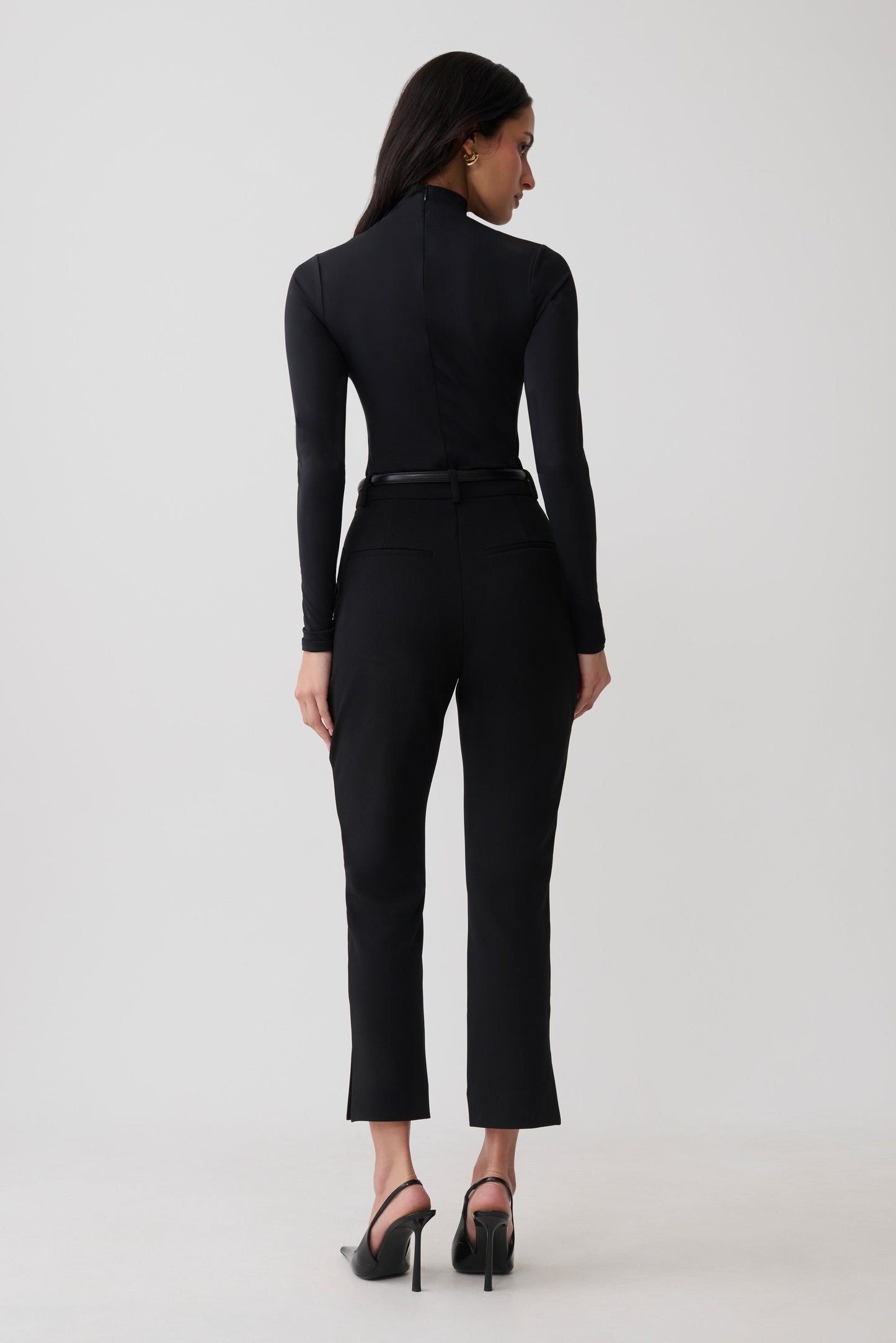 Annabel Long Sleeve High Neck Bodysuit - Black
