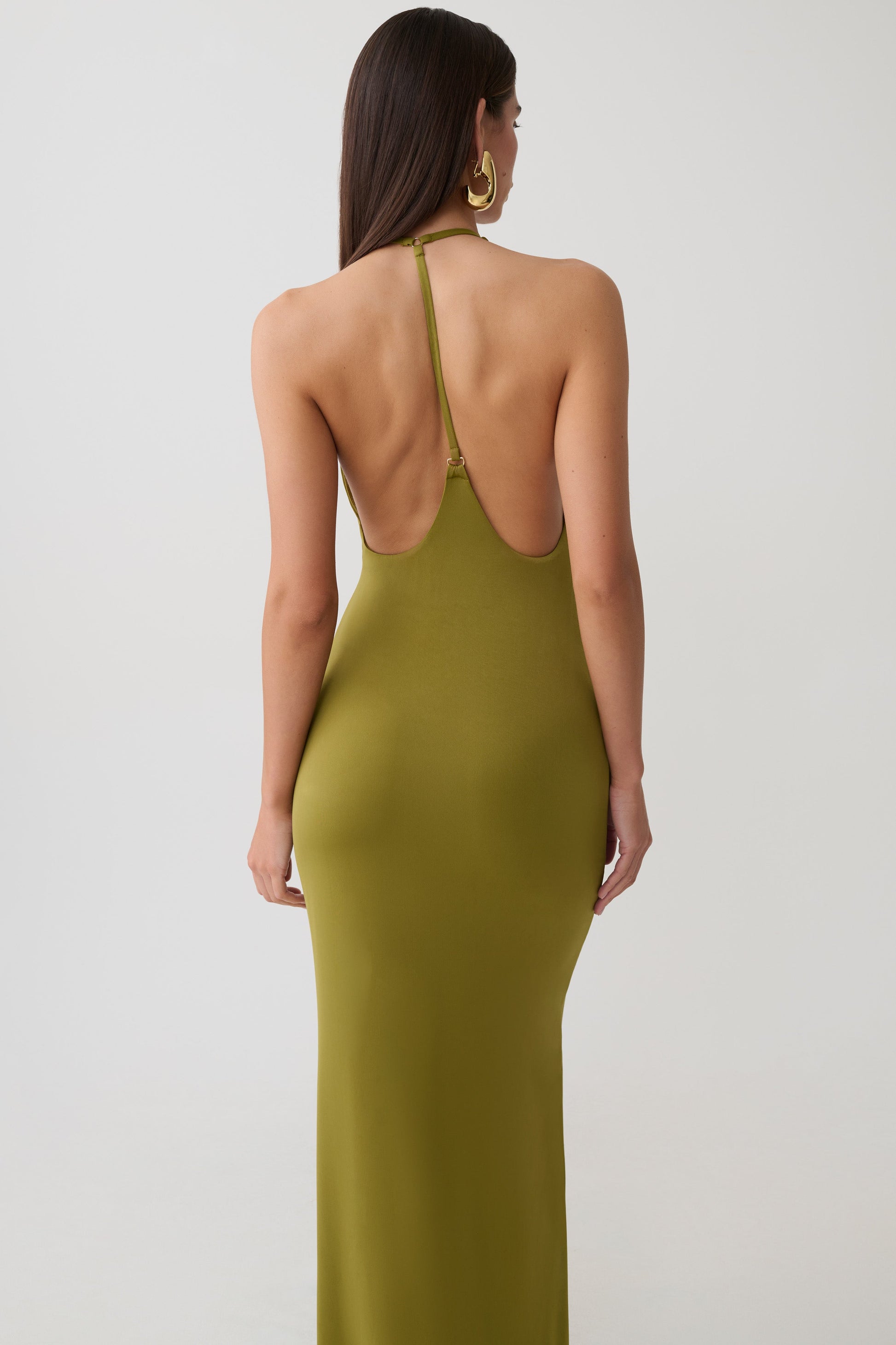 martini green dress Hana Slinky Plunge Maxi - Olive Sweet 16 Yellow Prom 13.09.2024 stretch material Color:Ceramic Blue