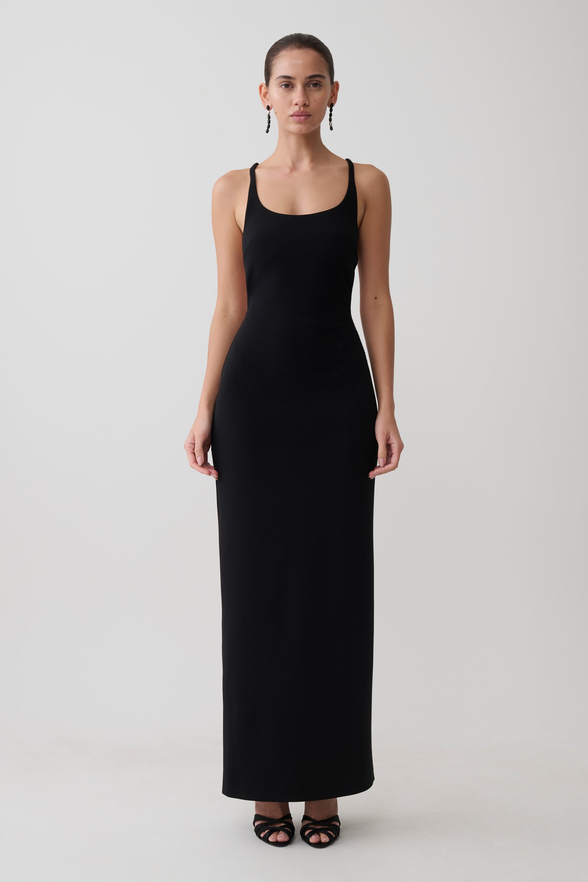 Julian Crepe Strapped Back Maxi Dress - Black #2