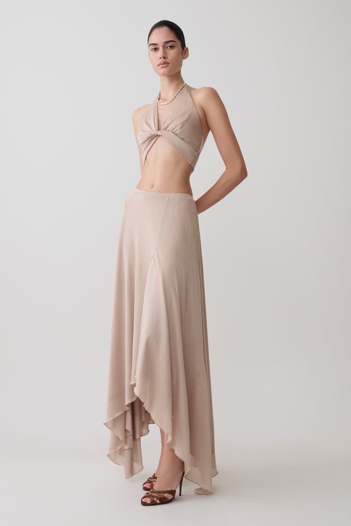 Nola Lurex Maxi Skirt - Gold #9