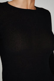 Maribelle Knit Long Sleeve Top - Black