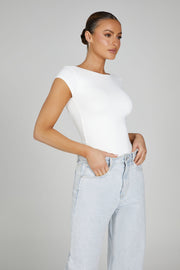 Reyna Recycled Nylon Longline Top - White