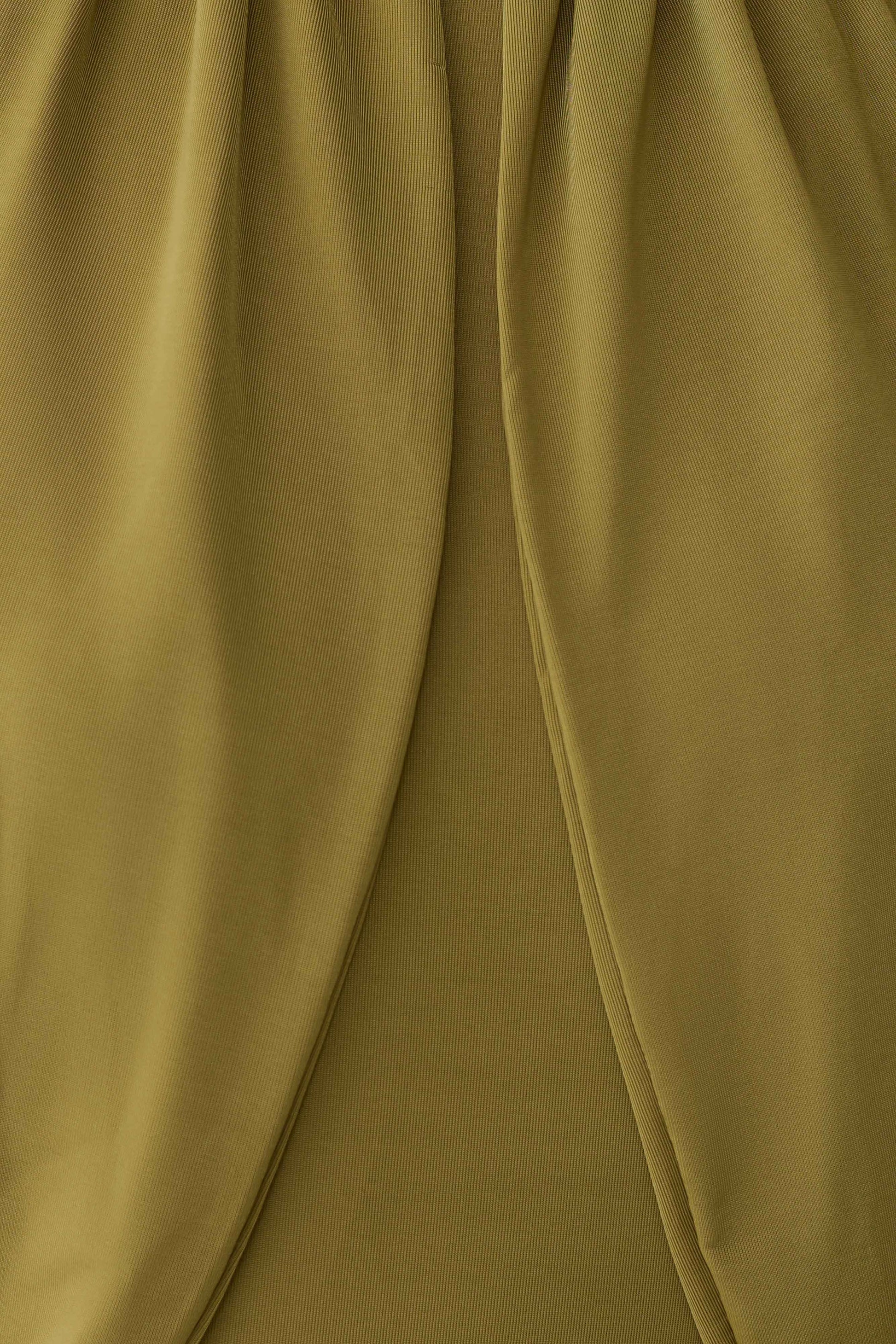Joan Halter Neck Slinky Maxi Dress - Martini Olive #7