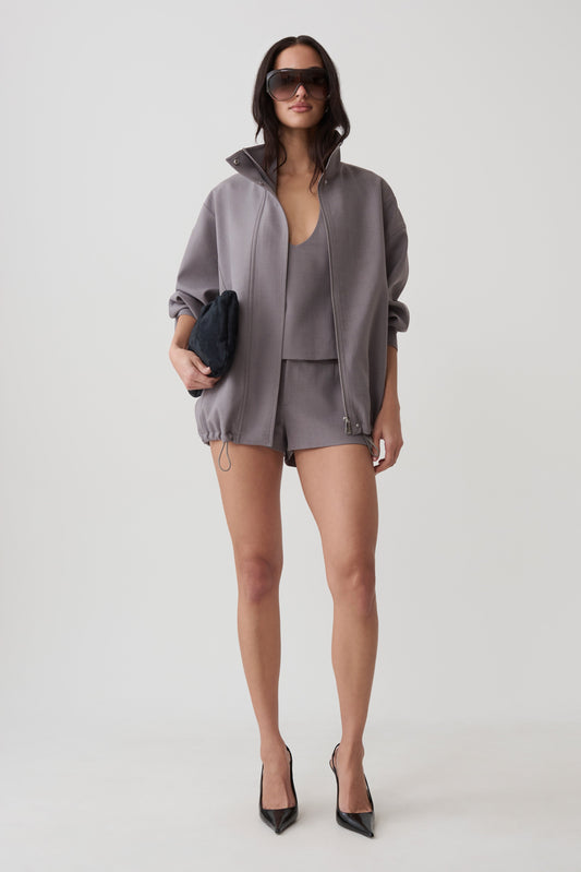 Jennina Mini Short - Light Grey Marle