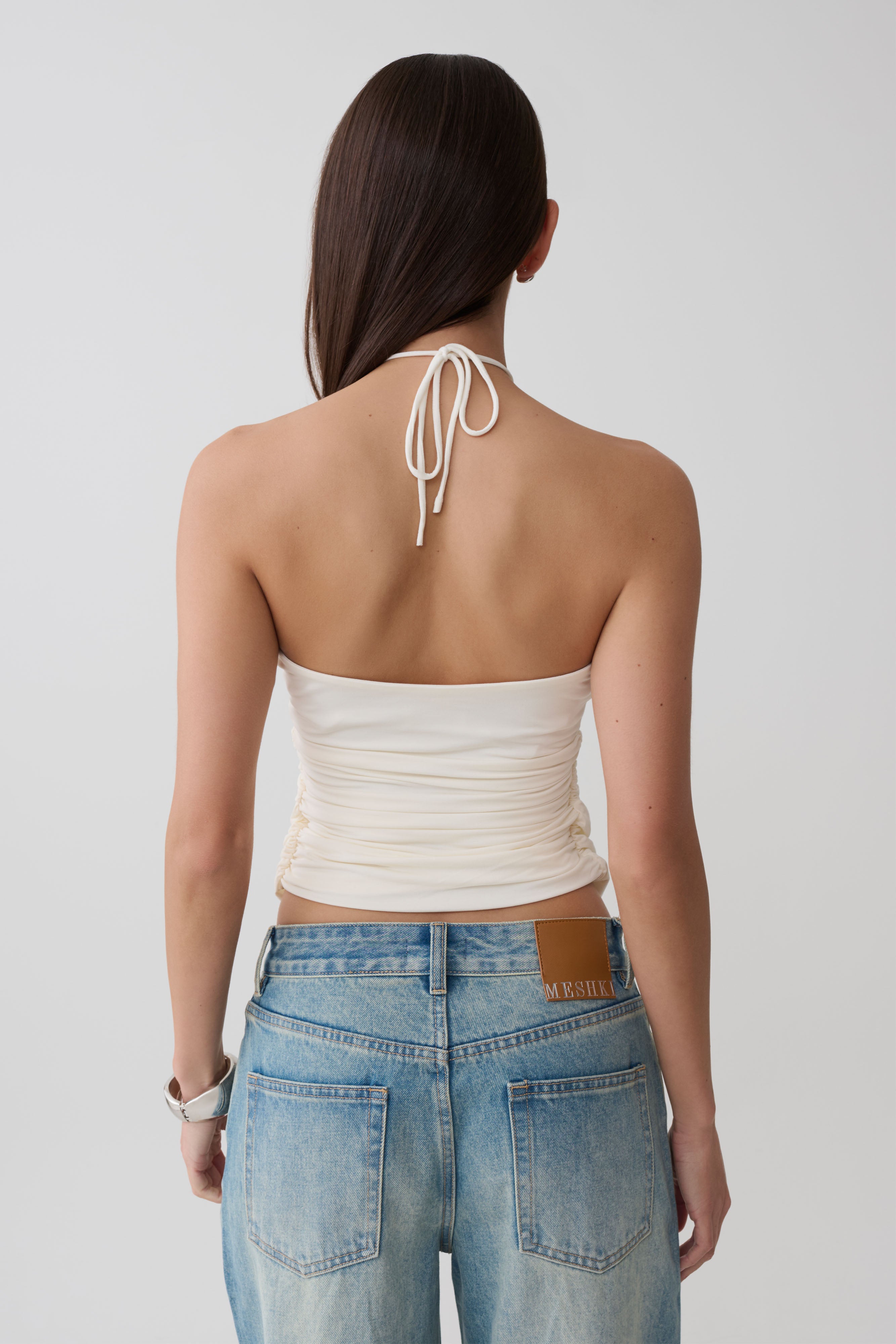 Sade Halter Top With Hardware - Ivory | MESHKI US