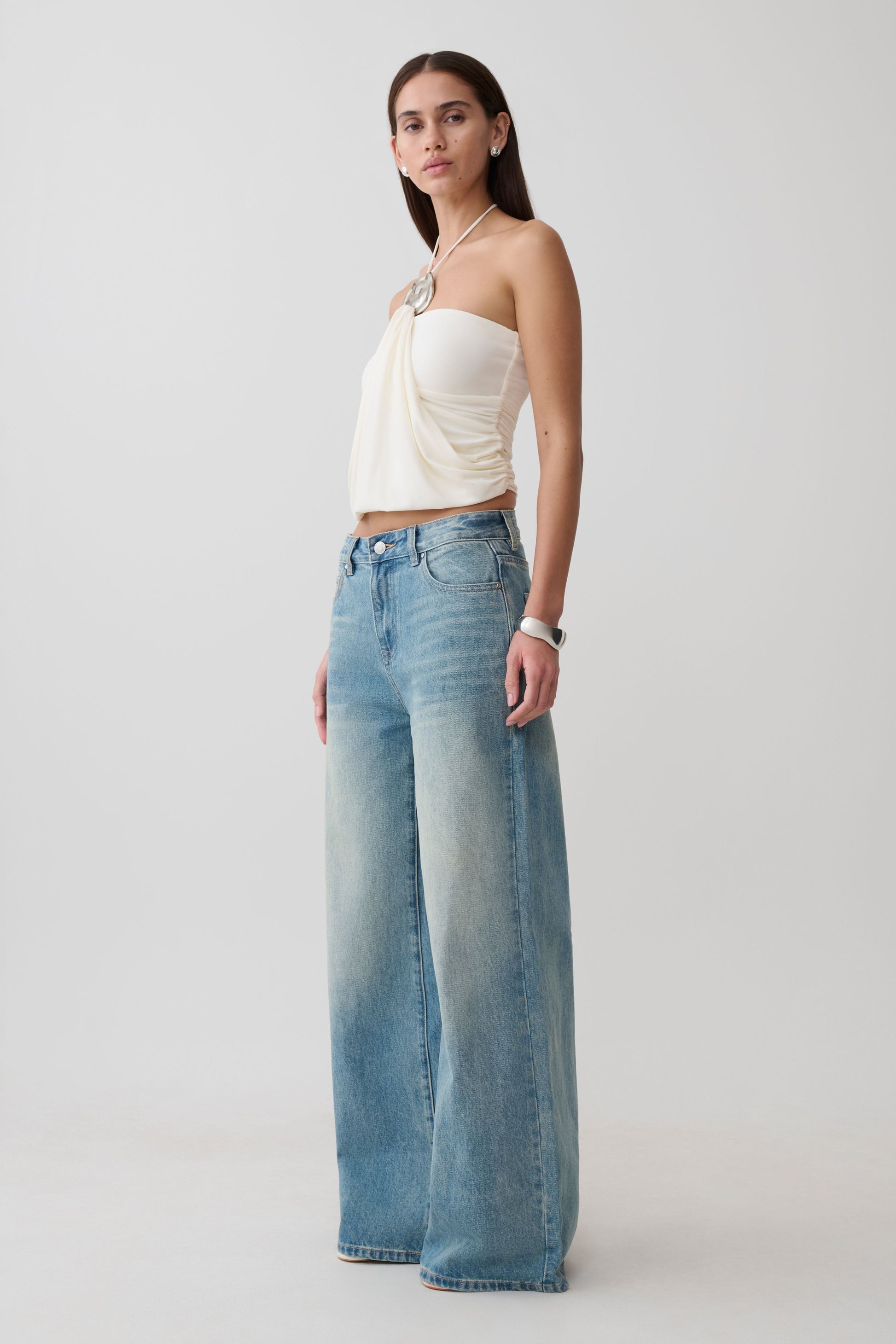 Sade Halter Top With Hardware - Ivory #6