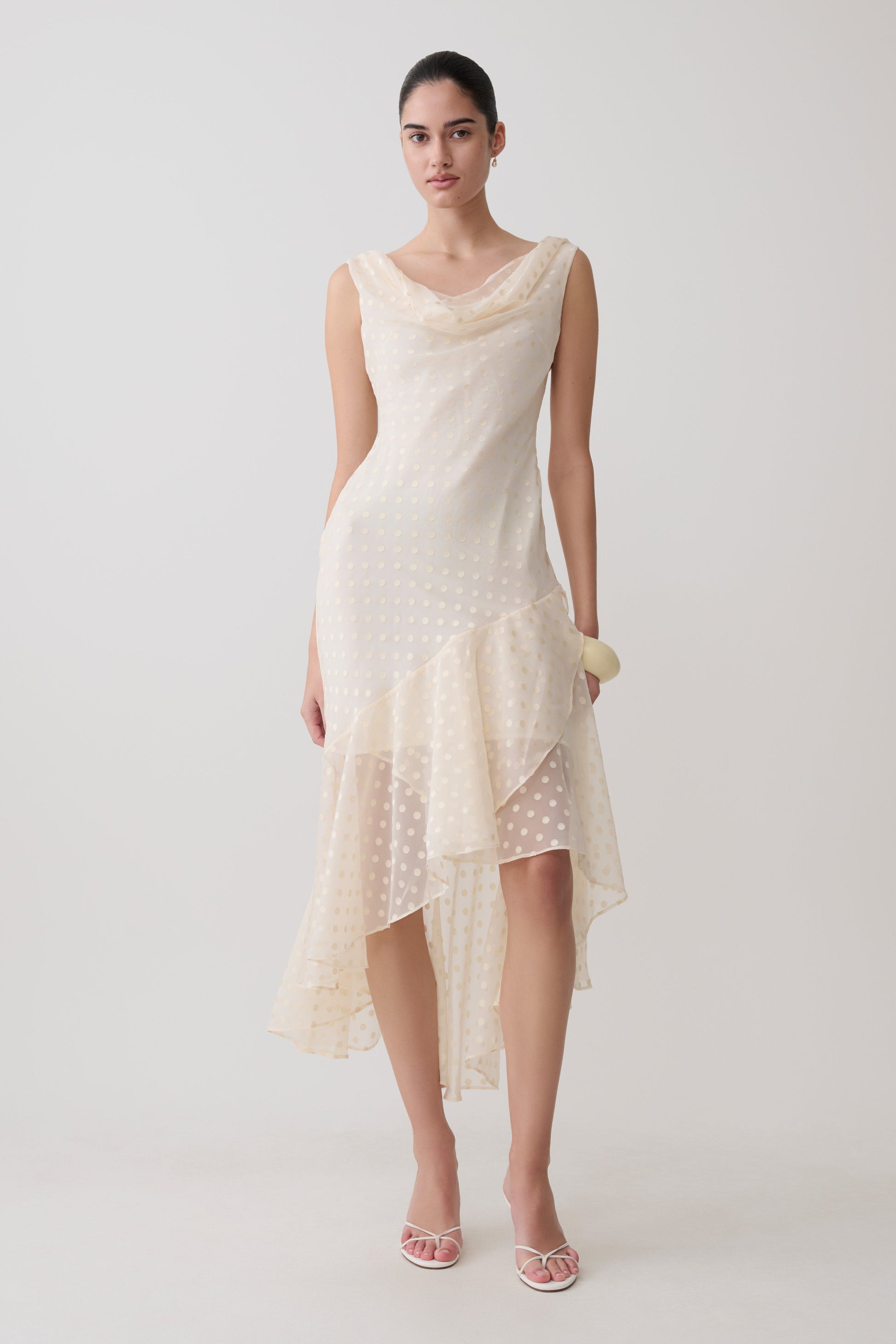 Lilah Devore Midi Dress / Ivory | MESHKI