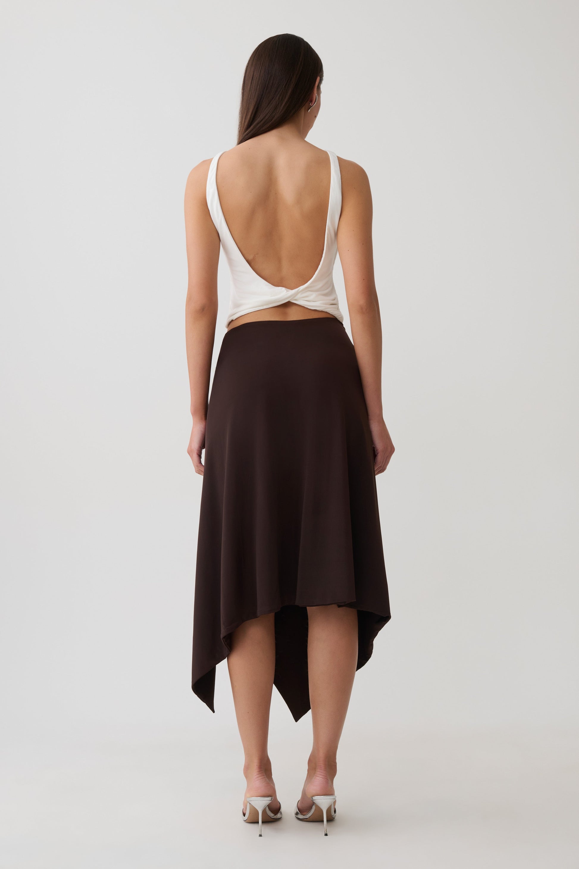 Sault Hankie Midi Skirt with Hardware - Dark Chocolate #2