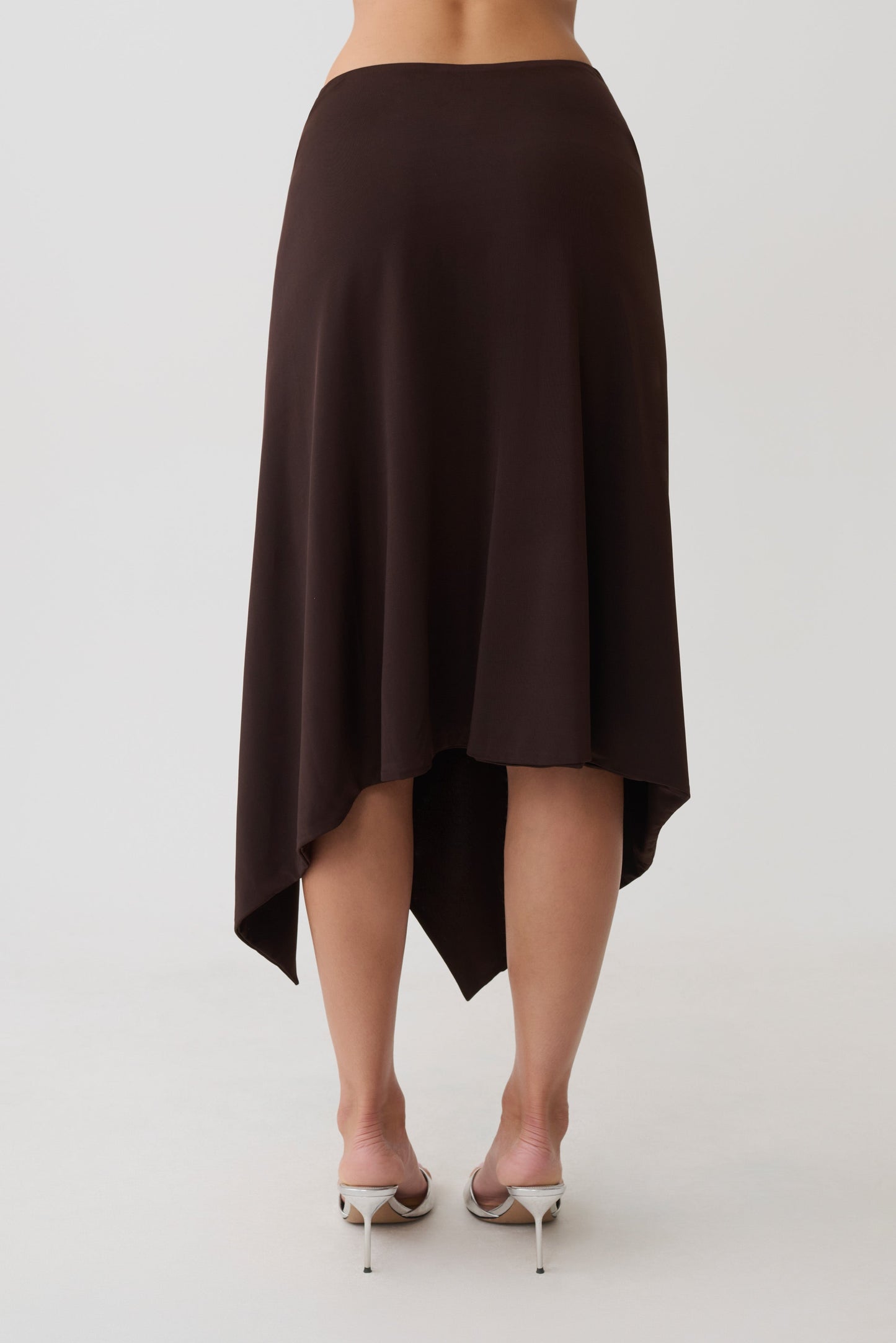 Sault Hankie Midi Skirt with Hardware - Dark Chocolate