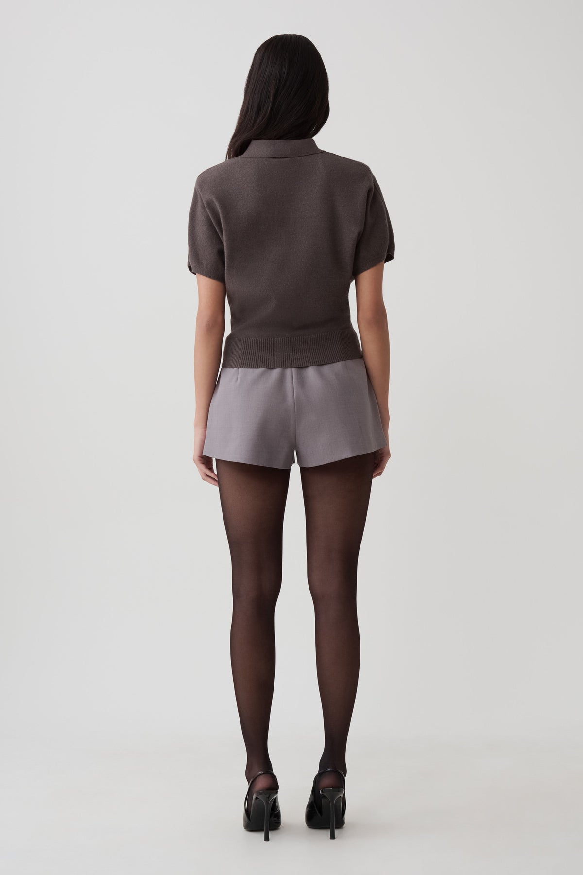 Shirin Knit Top With Shoulder Pads - Grey #4