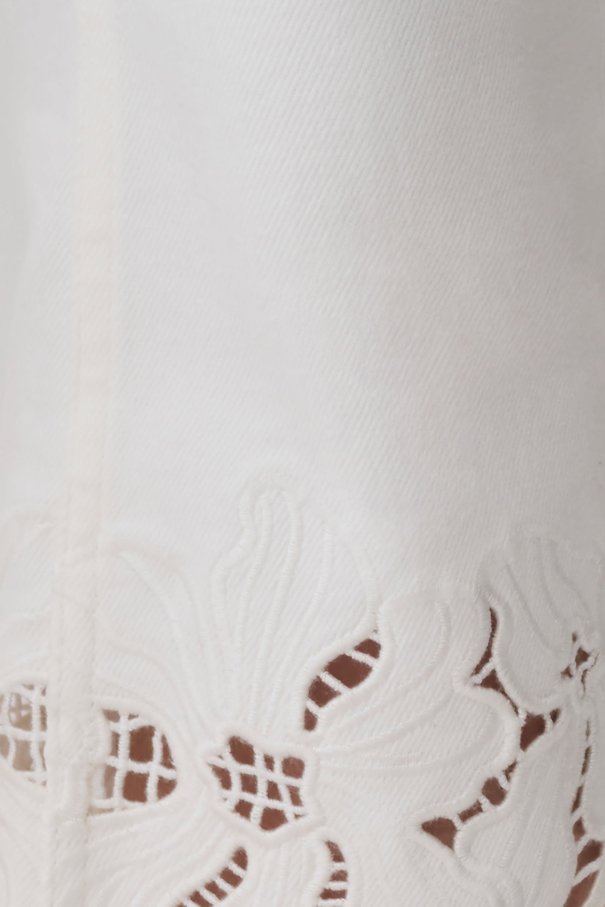 Tillie Flower Embroidery Denim Capris - White #9