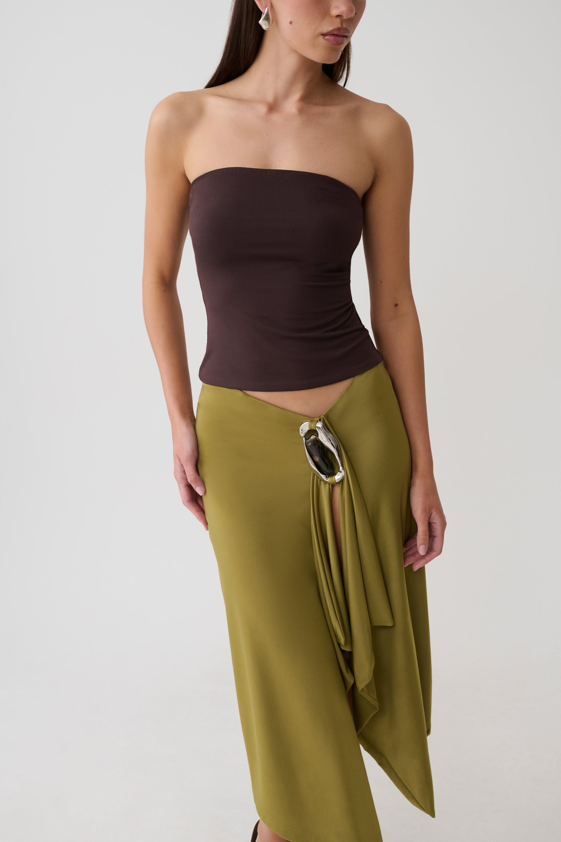 Harley Strapless Bandeau Top - Chocolate #3