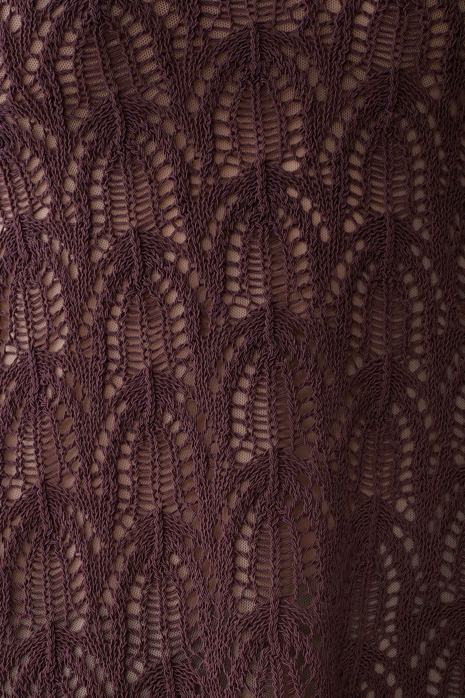 Corey Crochet Halter Neck Top - Chocolate #9