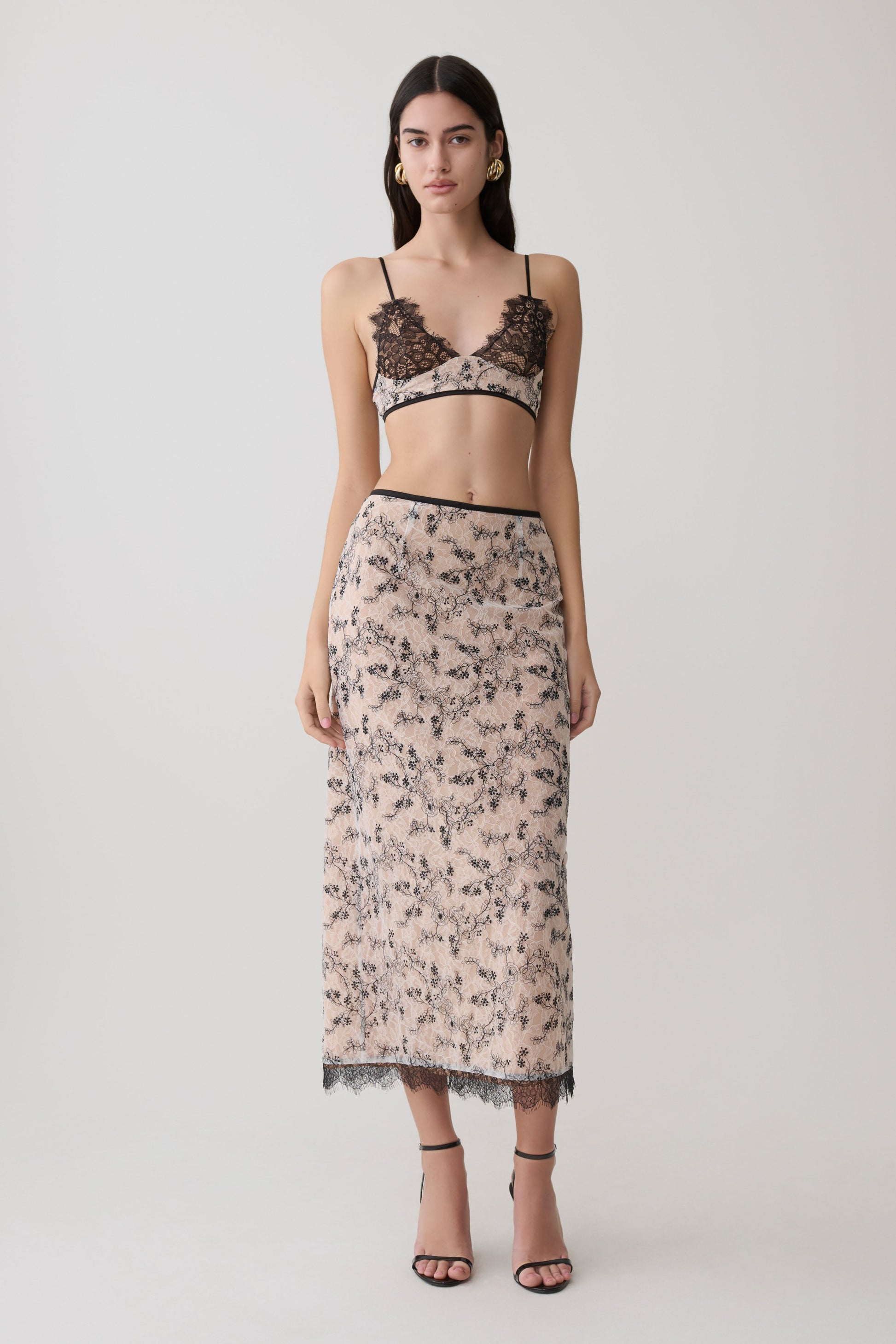 Kimberly Lace Sleeveless Crop Top - Nude Lace #8