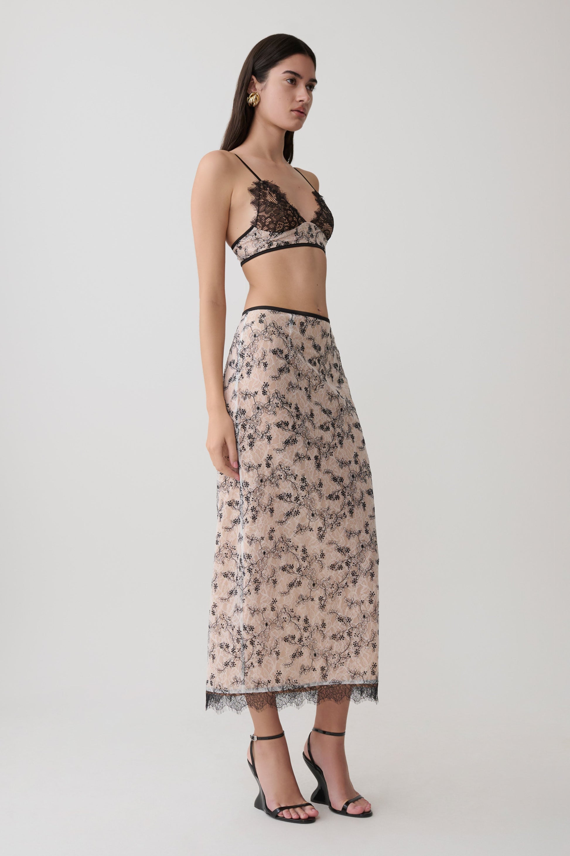 Kimberly Lace Sleeveless Crop Top - Nude Lace #7